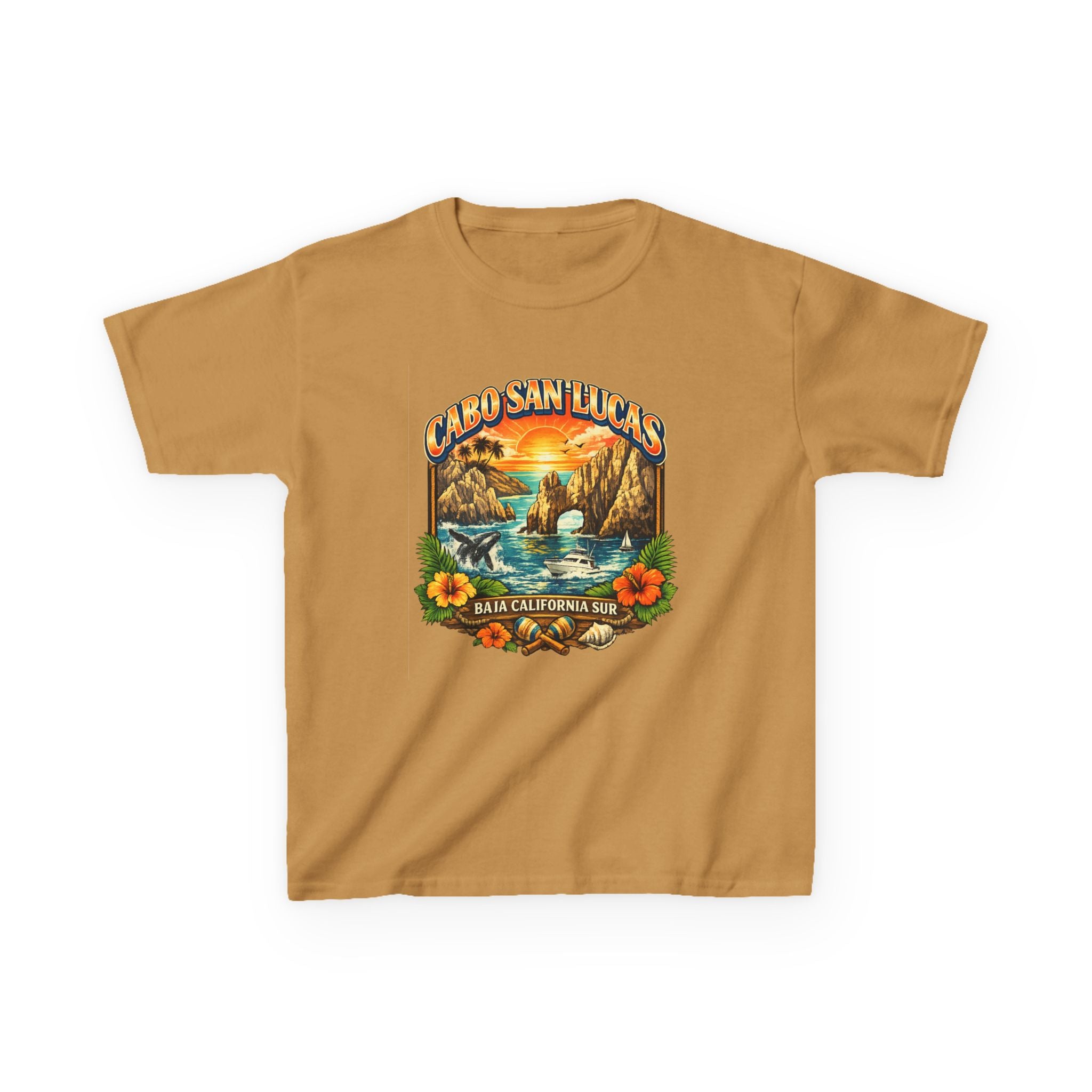 Kids Tee — "Cabo San Lucas" Sunset Tropical Beach Graphic