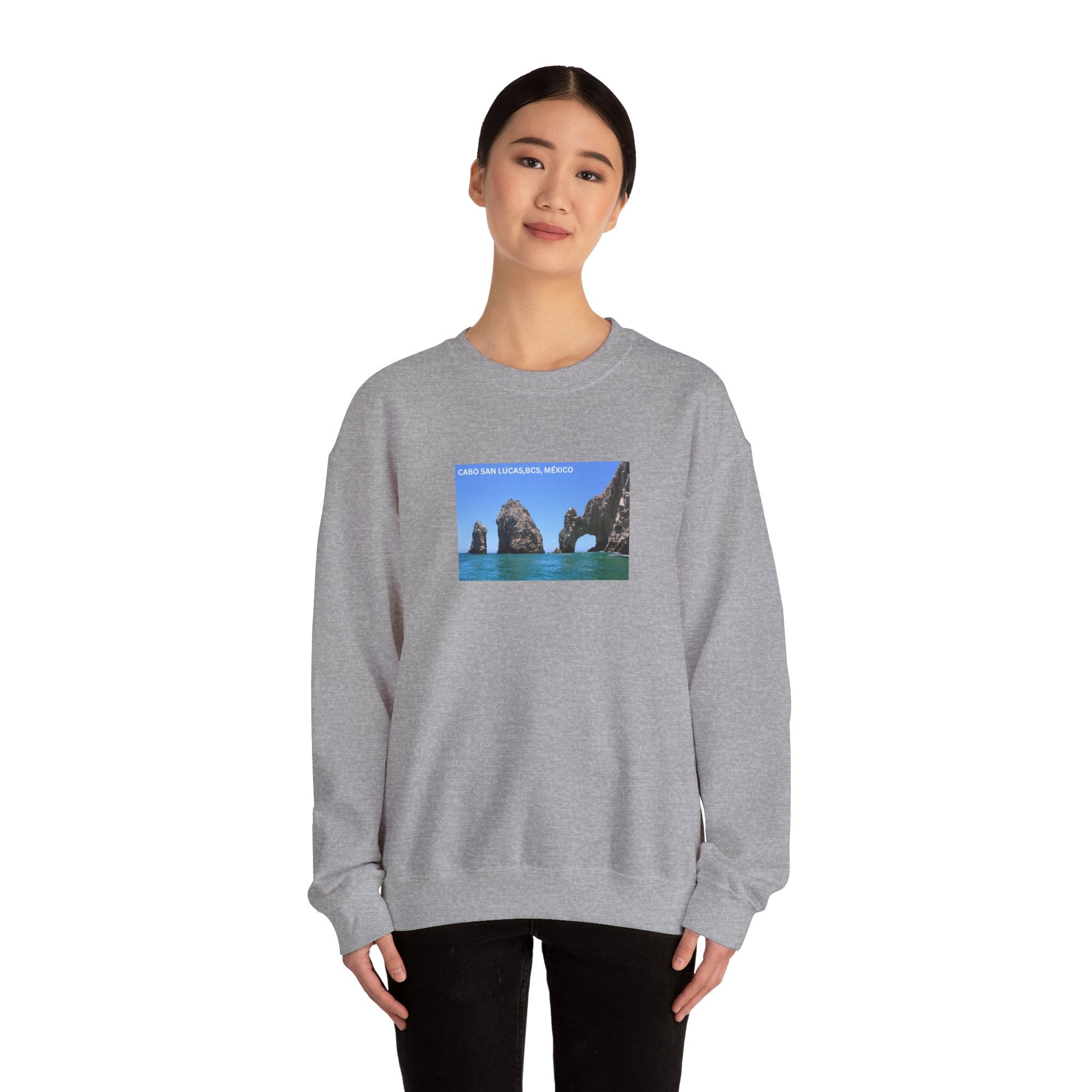 Cabo San Lucas Arch Crewneck Sweatshirt — Mexican Beach Photo Pullover