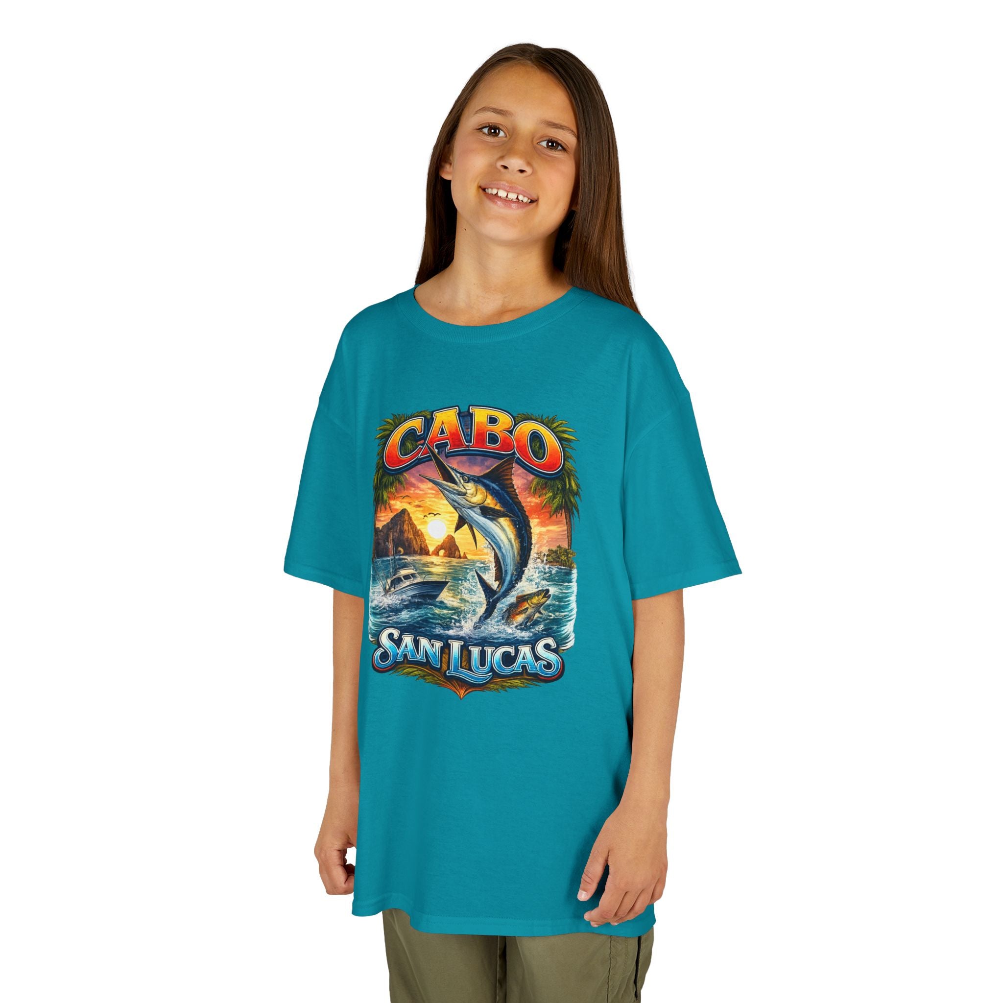 Kids T-Shirt - Cabo San Lucas Marlin Sunset Graphic