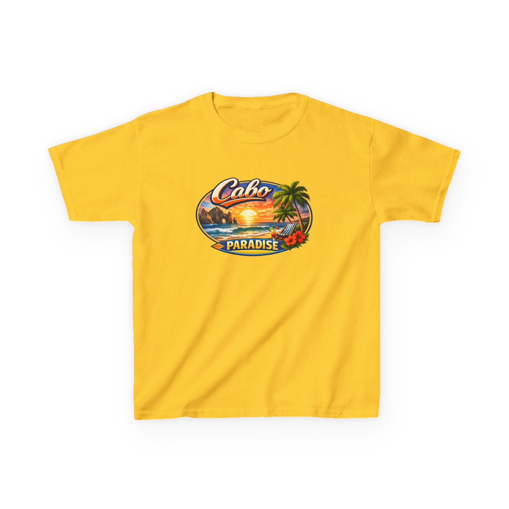 Kids Tee — "Cabo Paradise" Sunset Beach Graphic
