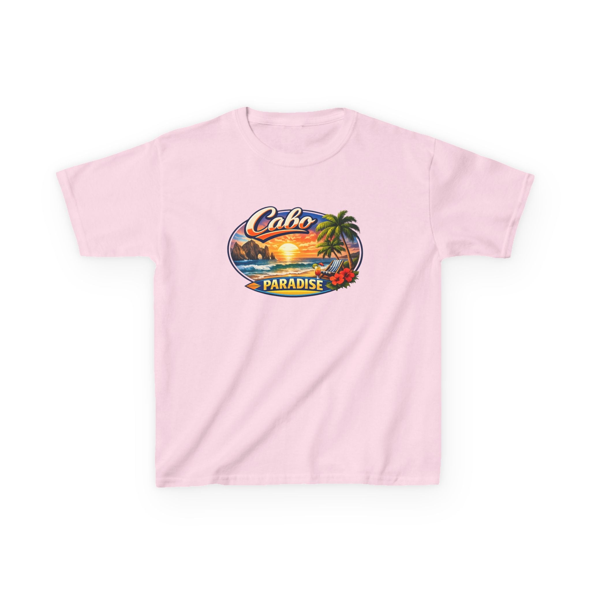 Kids Tee — "Cabo Paradise" Sunset Beach Graphic