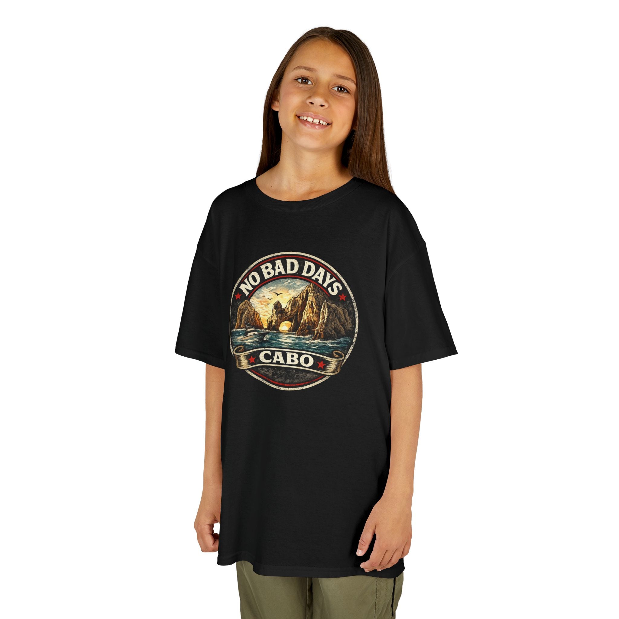 Kids Tee — 'No Bad Days' Cabo Surf Vintage Graphic