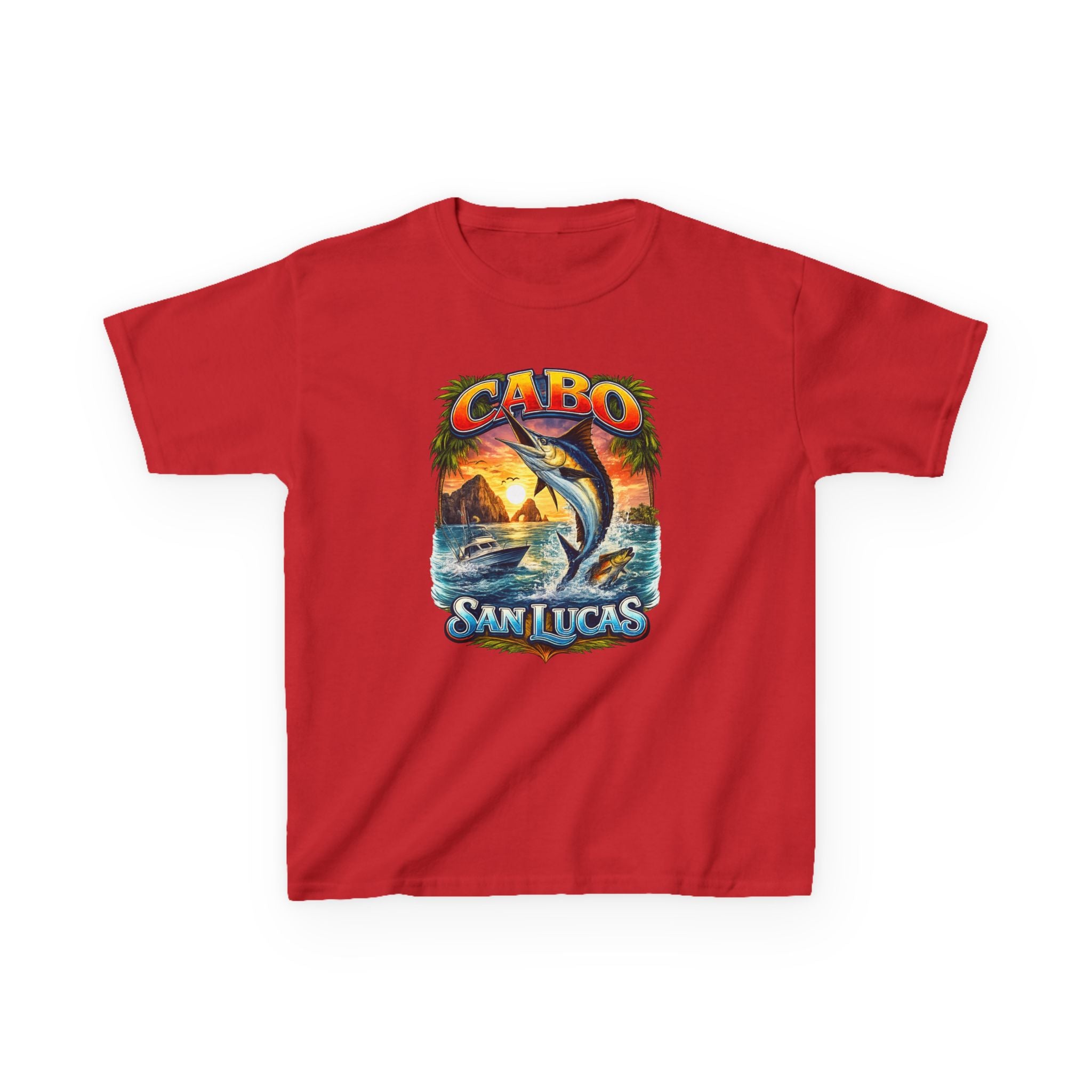 Kids T-Shirt - Cabo San Lucas Marlin Sunset Graphic