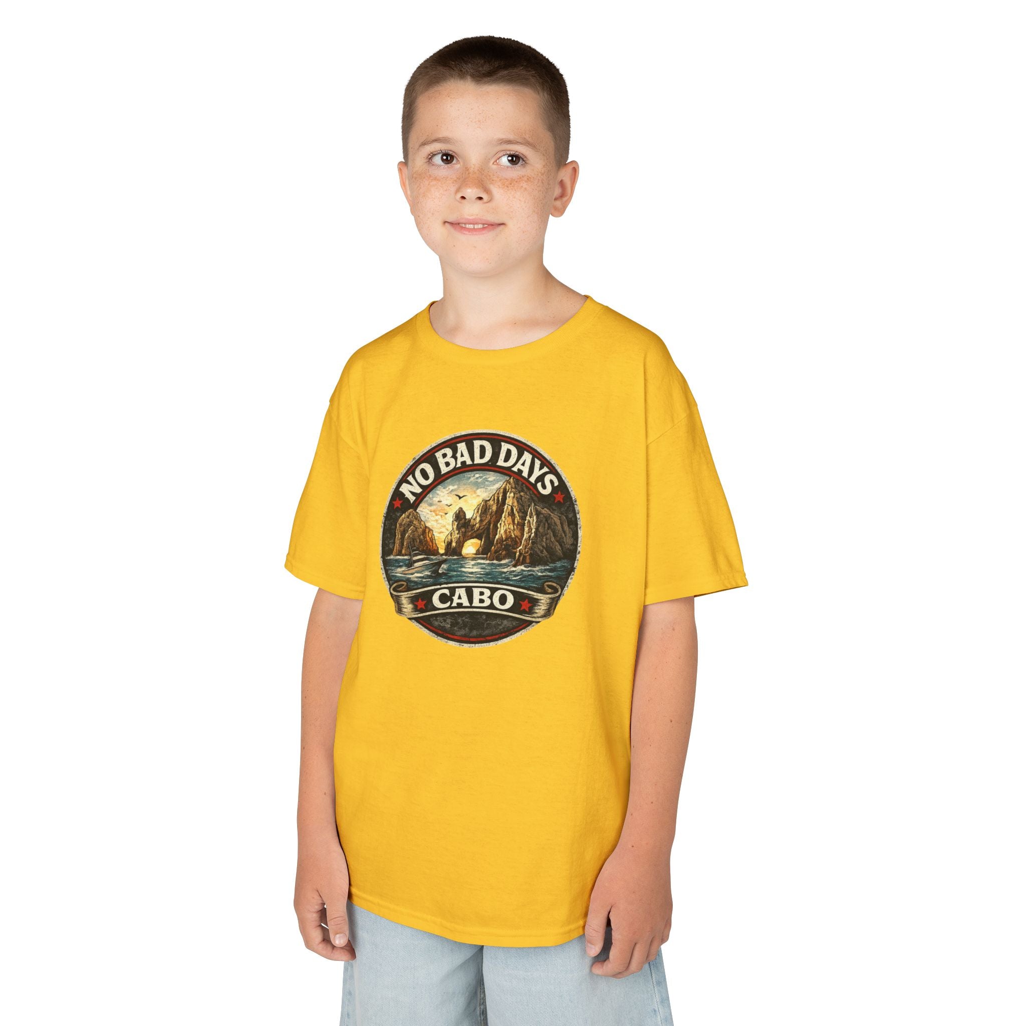 Kids Tee — 'No Bad Days' Cabo Surf Vintage Graphic