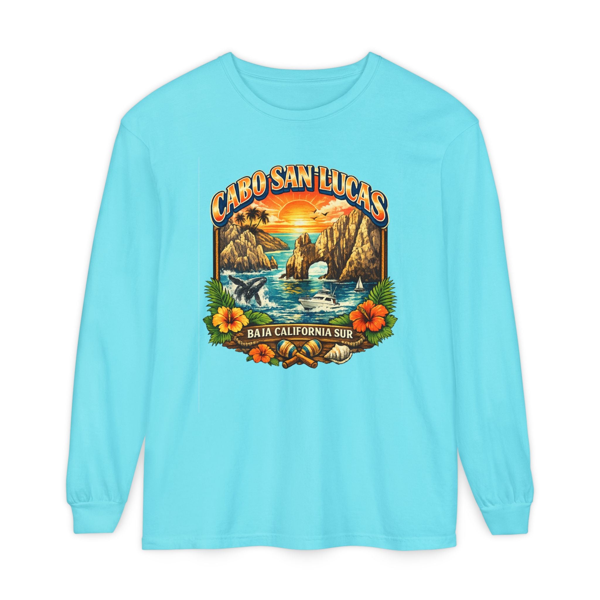 Cabo San Lucas Long Sleeve T-Shirt – Baja California Sun Beach Graphic