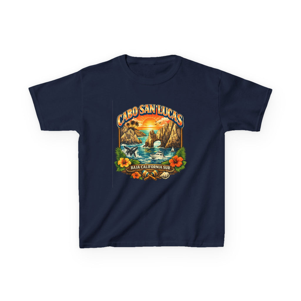 Kids Tee — "Cabo San Lucas" Sunset Tropical Beach Graphic