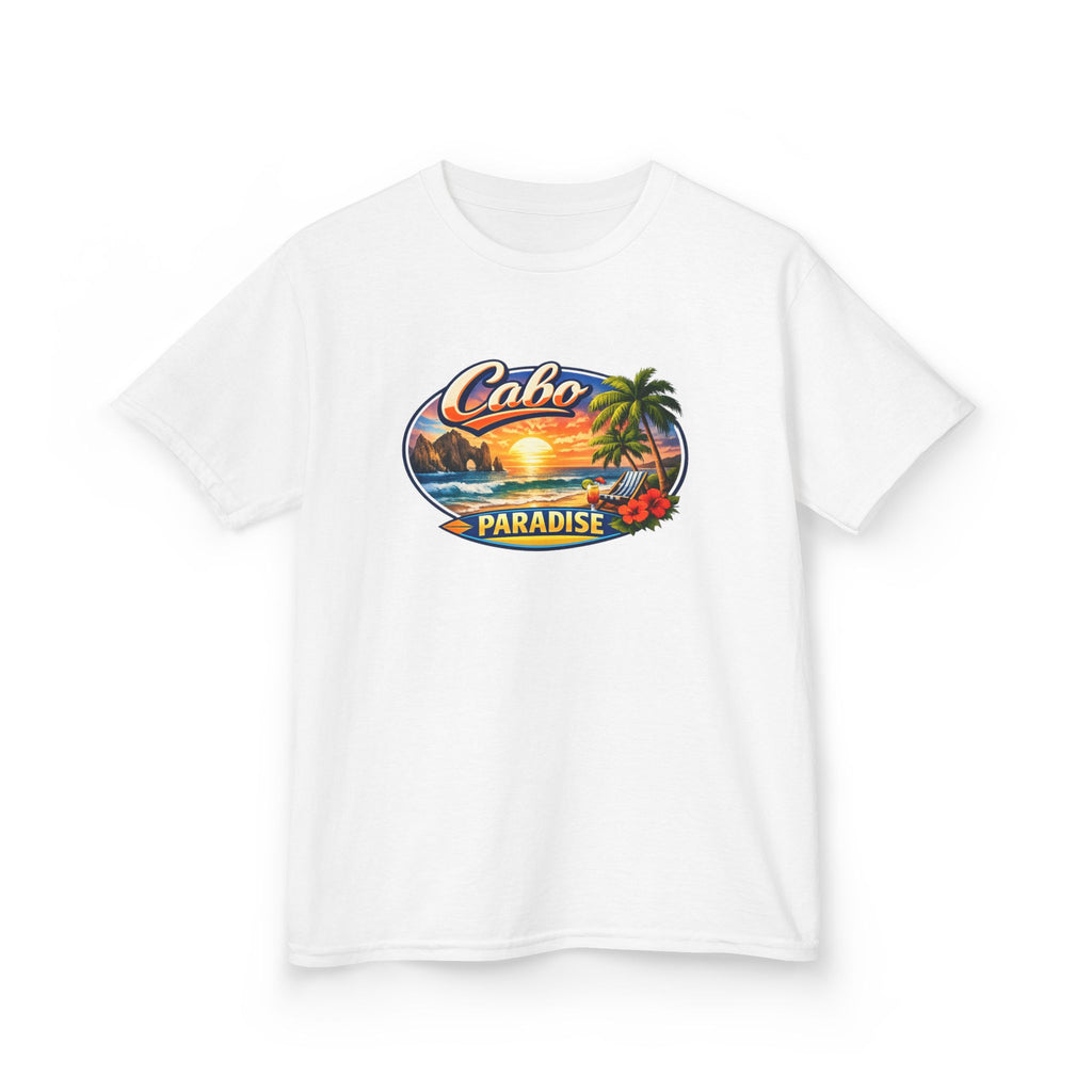 Kids Tee — "Cabo Paradise" Sunset Beach Graphic
