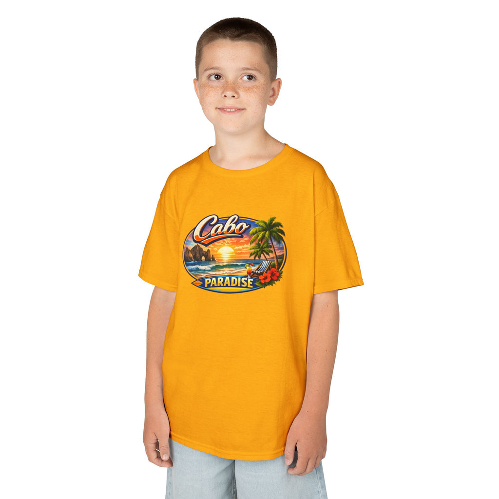 Kids Tee — "Cabo Paradise" Sunset Beach Graphic