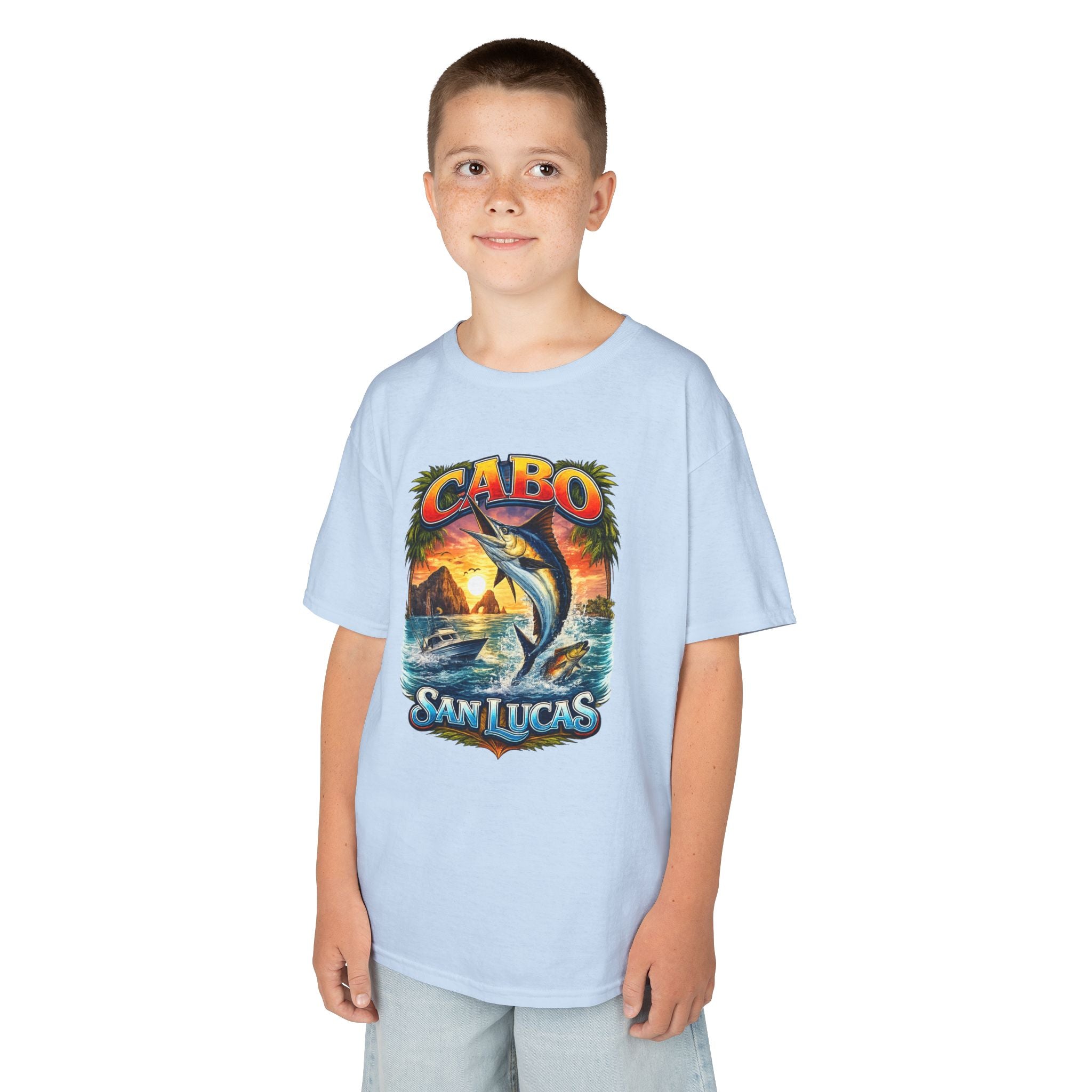 Kids T-Shirt - Cabo San Lucas Marlin Sunset Graphic