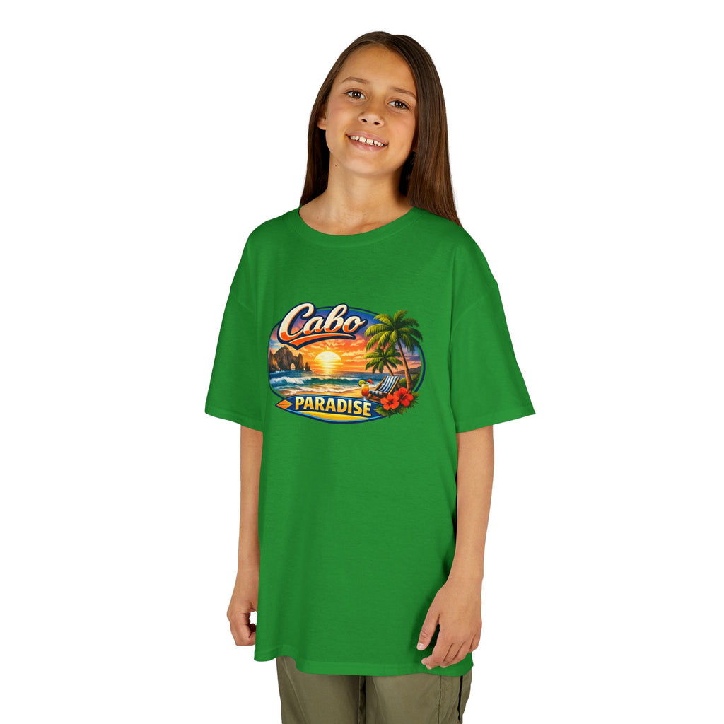Kids Tee — "Cabo Paradise" Sunset Beach Graphic