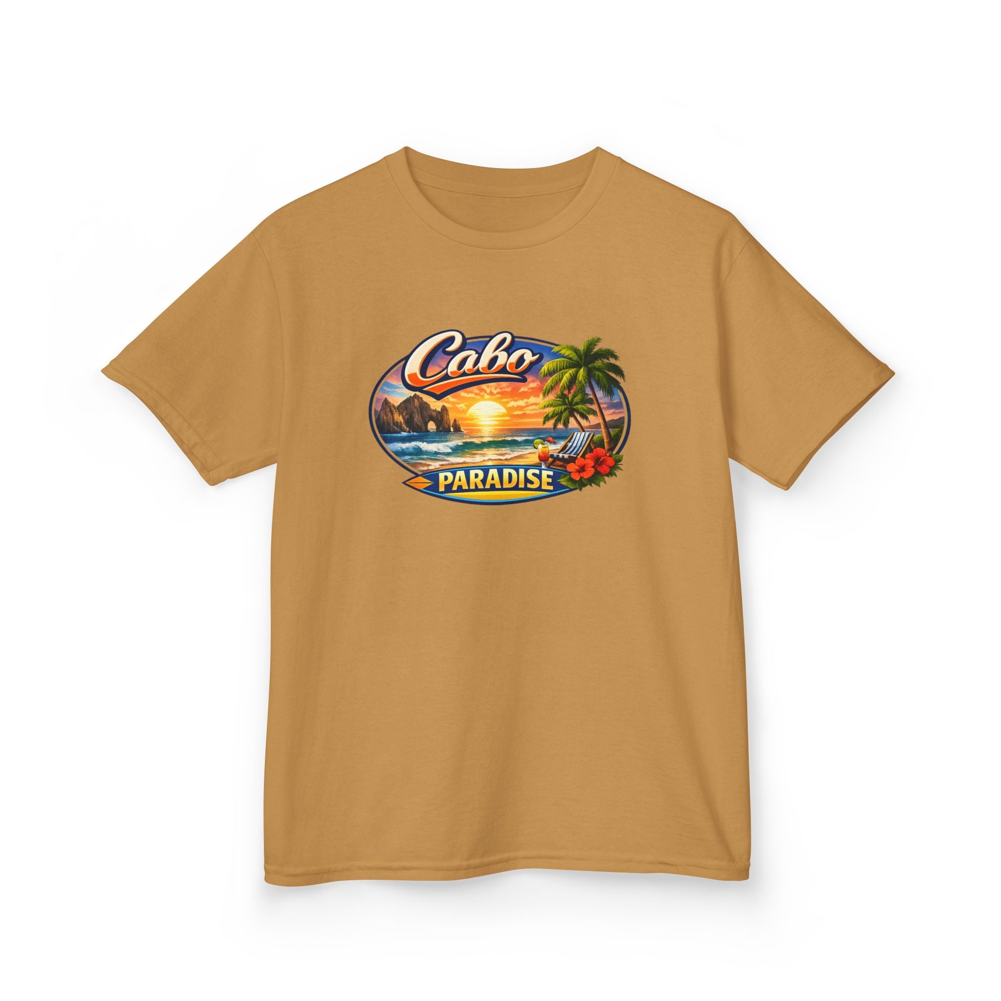 Kids Tee — "Cabo Paradise" Sunset Beach Graphic