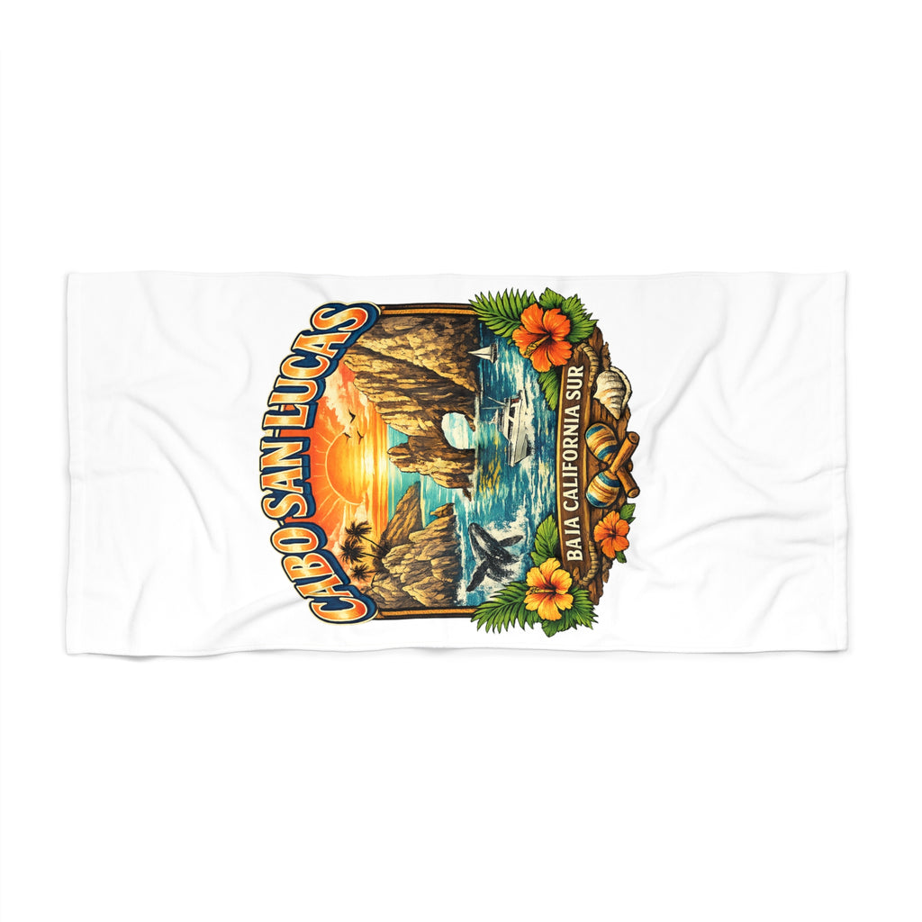 Cabo San Lucas Beach Towel – Vintage Sunset Baja California Surf Design