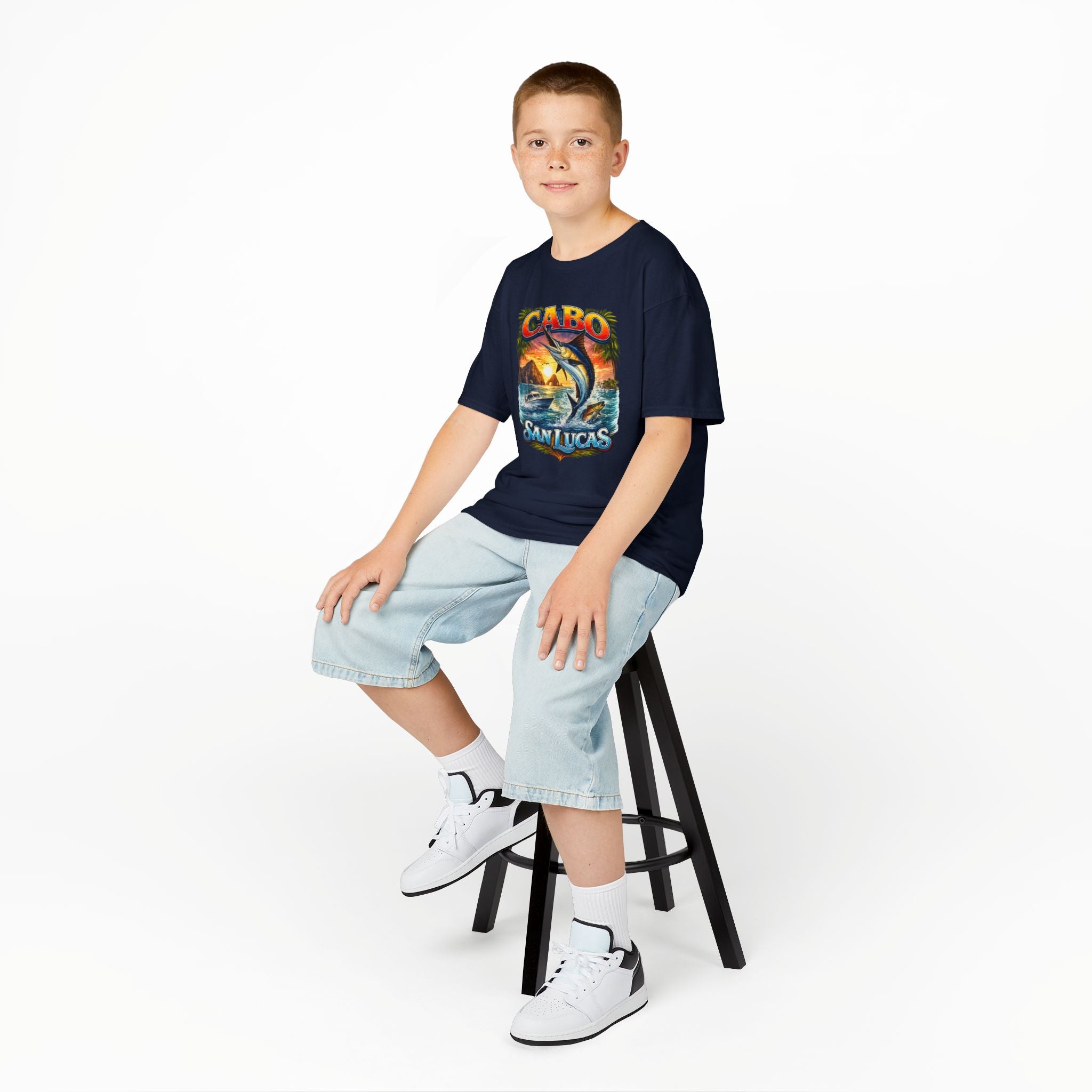Kids T-Shirt - Cabo San Lucas Marlin Sunset Graphic