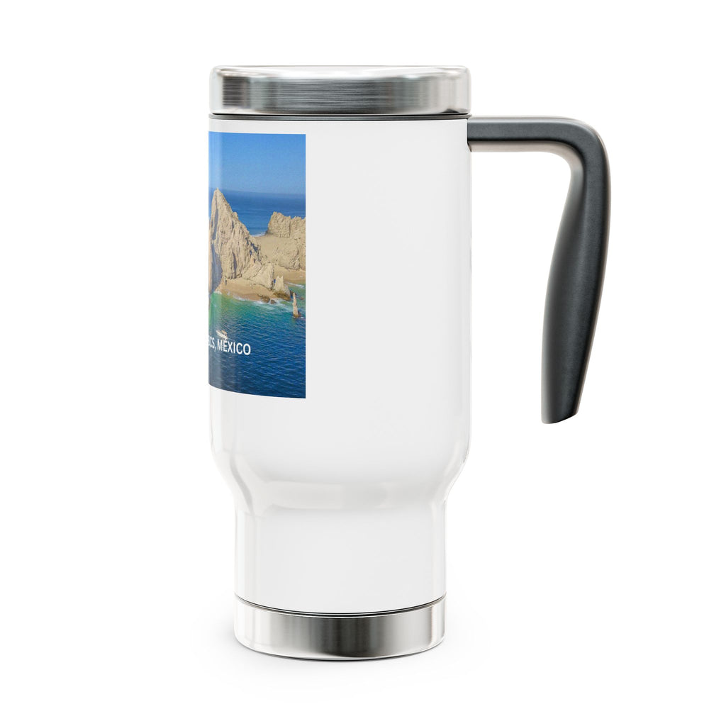Cabo San Lucas Land's End Stainless Steel Travel Mug — 14oz Travel Cup with Handle