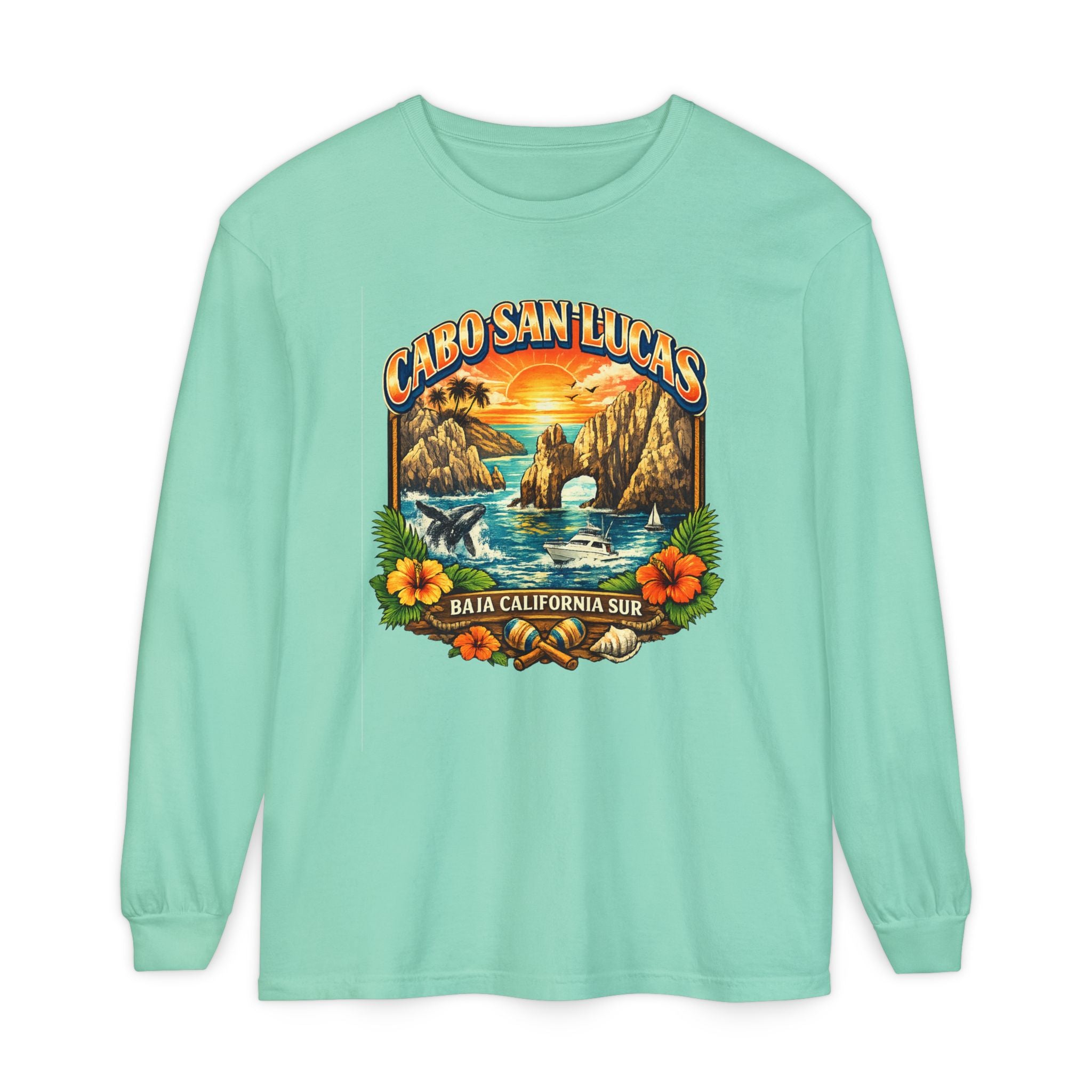 Cabo San Lucas Long Sleeve T-Shirt – Baja California Sun Beach Graphic