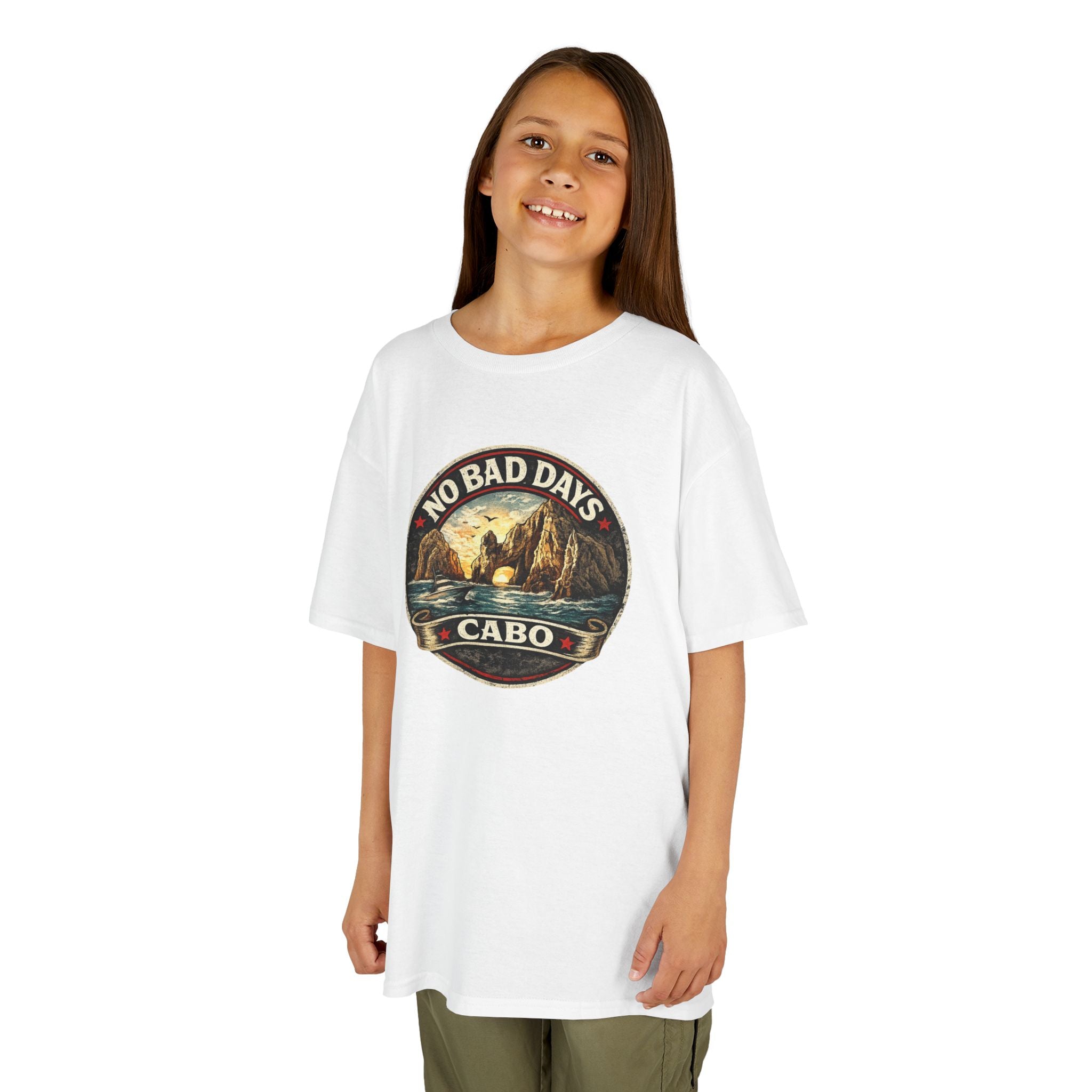 Kids Tee — 'No Bad Days' Cabo Surf Vintage Graphic