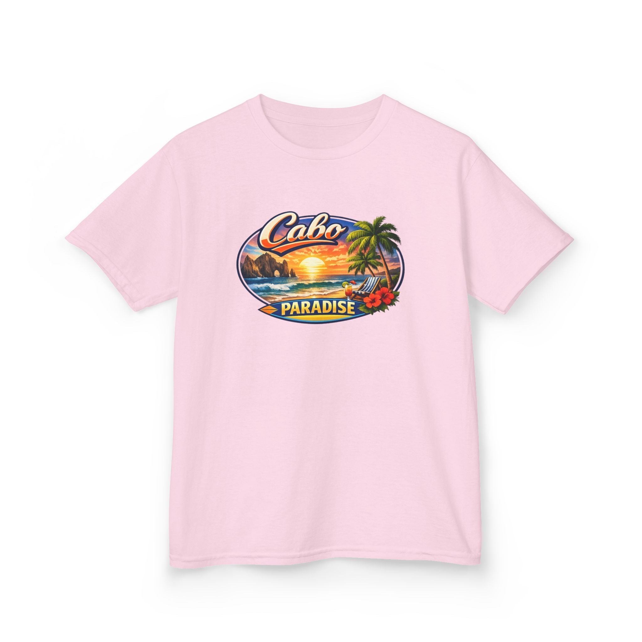Kids Tee — "Cabo Paradise" Sunset Beach Graphic