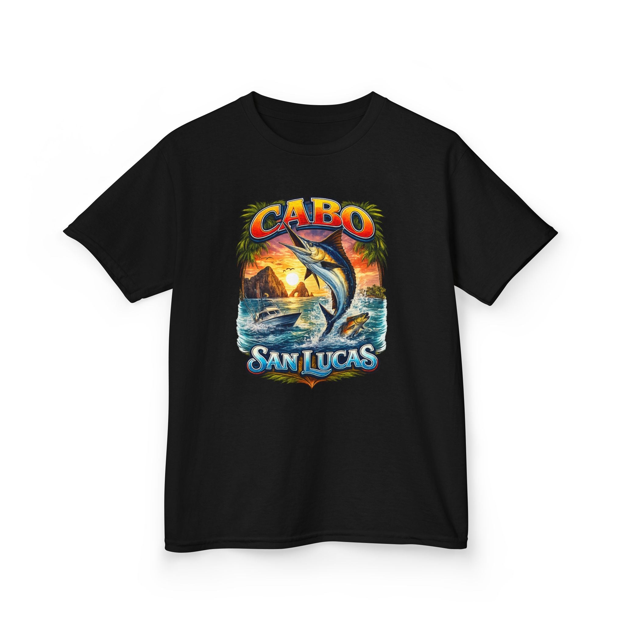 Kids T-Shirt - Cabo San Lucas Marlin Sunset Graphic