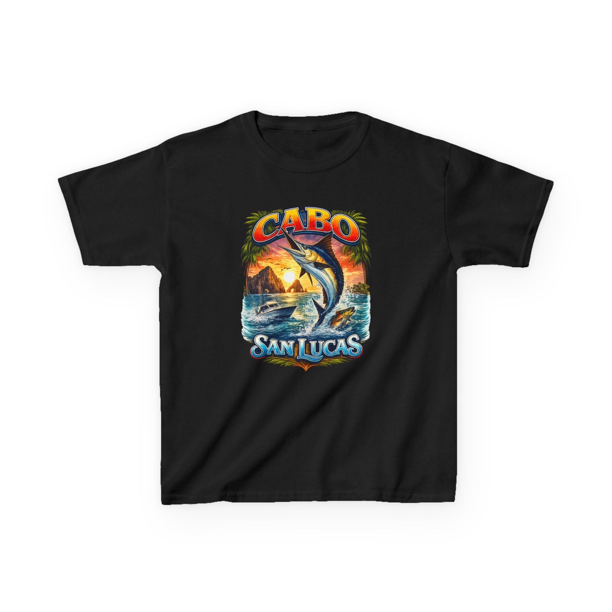 Kids T-Shirt - Cabo San Lucas Marlin Sunset Graphic