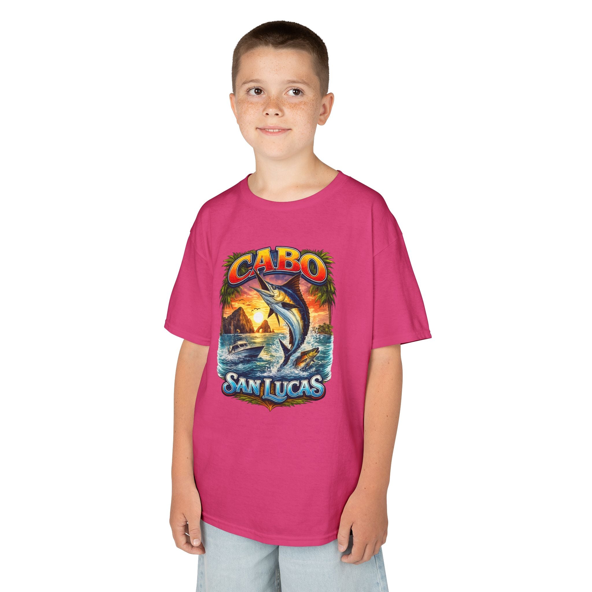 Kids T-Shirt - Cabo San Lucas Marlin Sunset Graphic