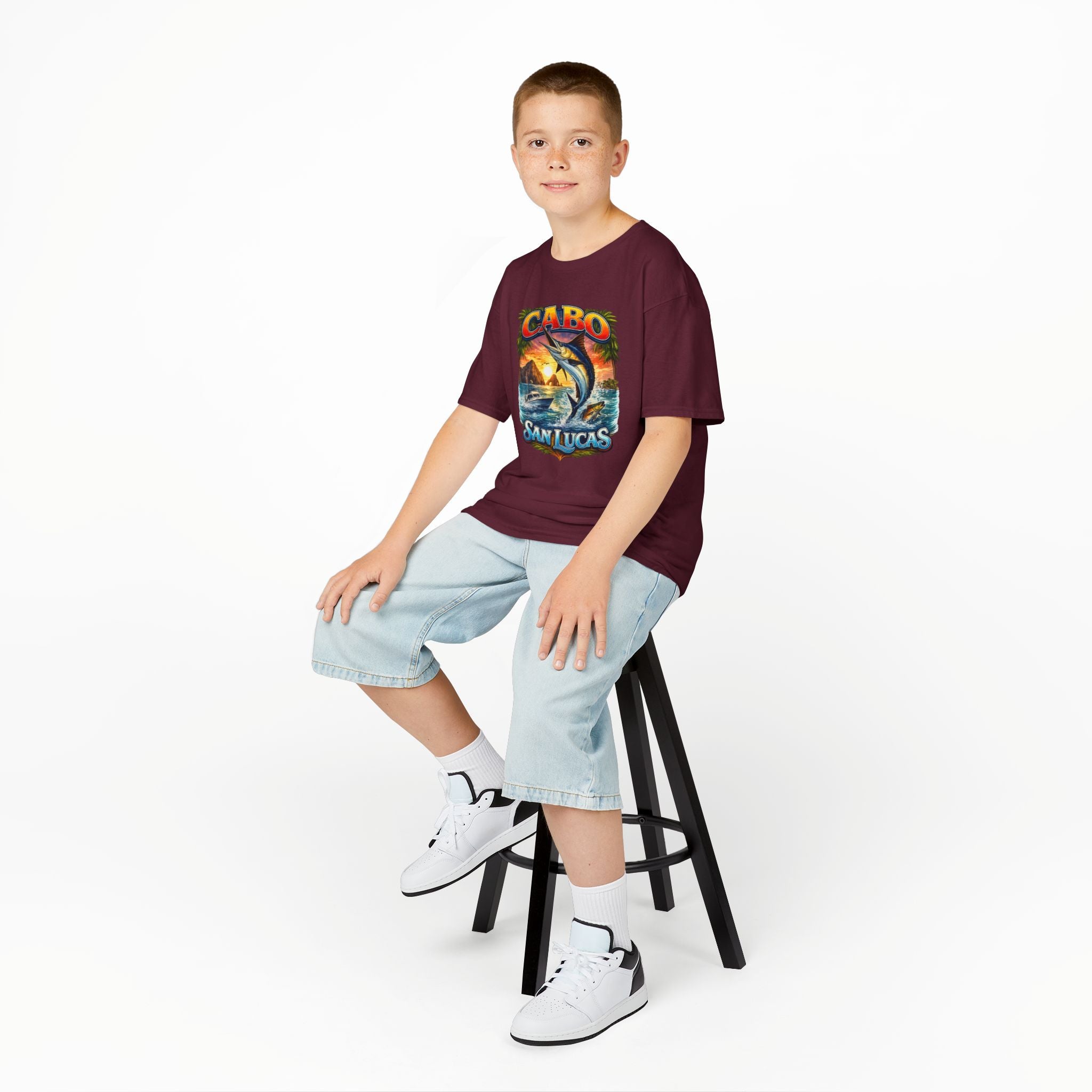 Kids T-Shirt - Cabo San Lucas Marlin Sunset Graphic