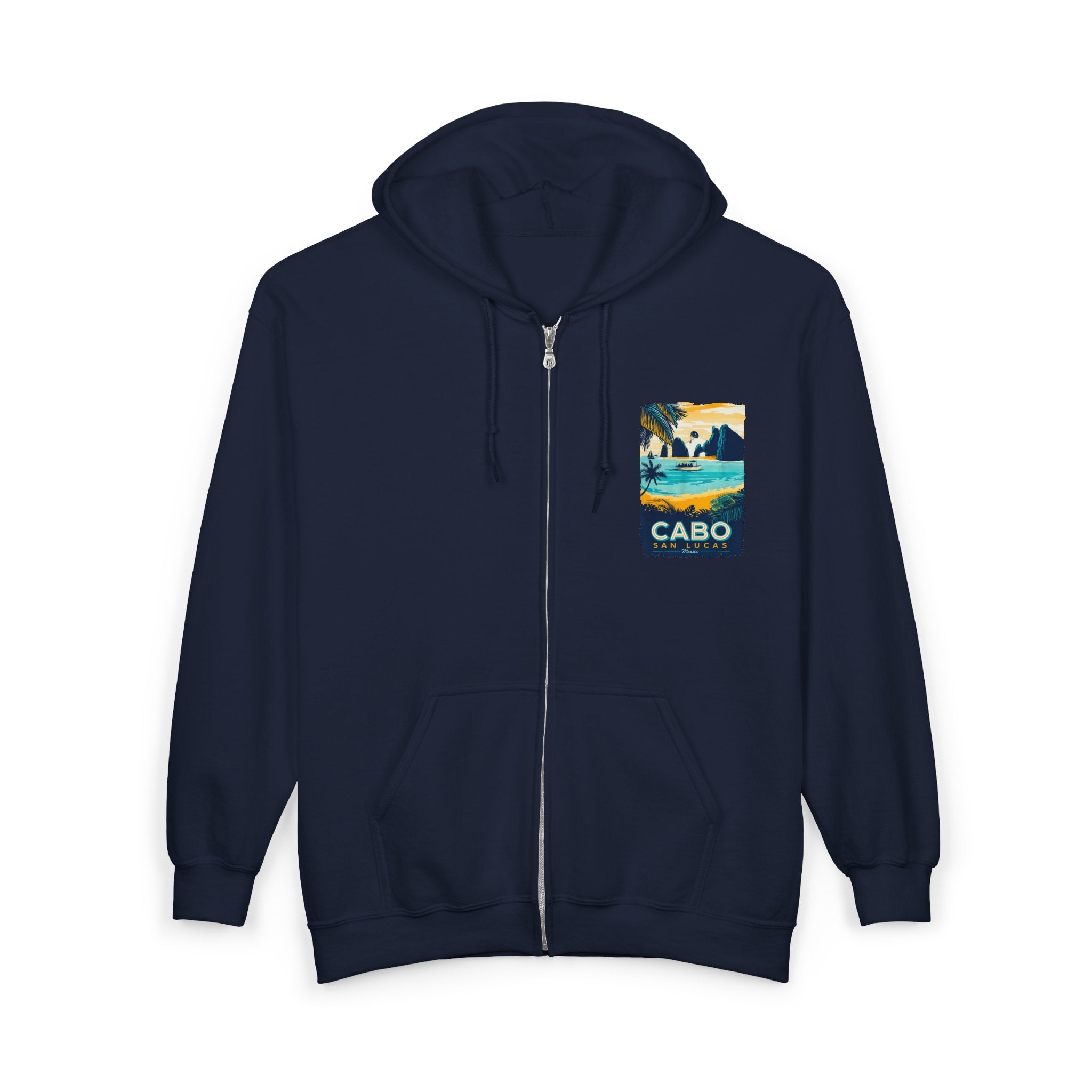 Cabo San Lucas Arch Zip Hoodie — Baja Beach Travel Pullover