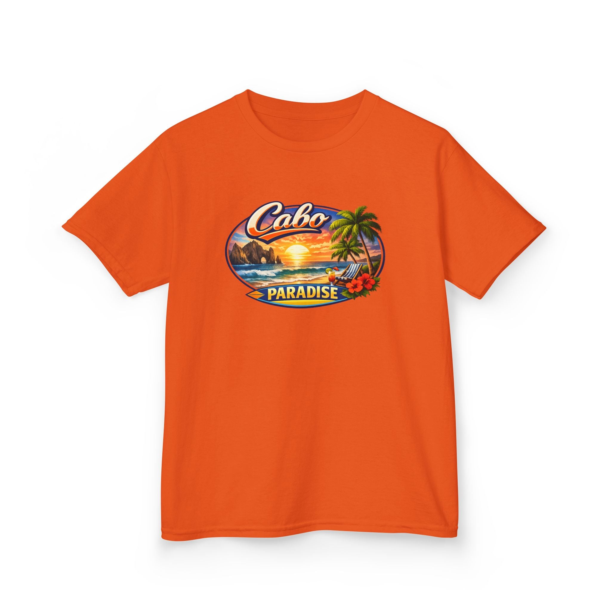 Kids Tee — "Cabo Paradise" Sunset Beach Graphic