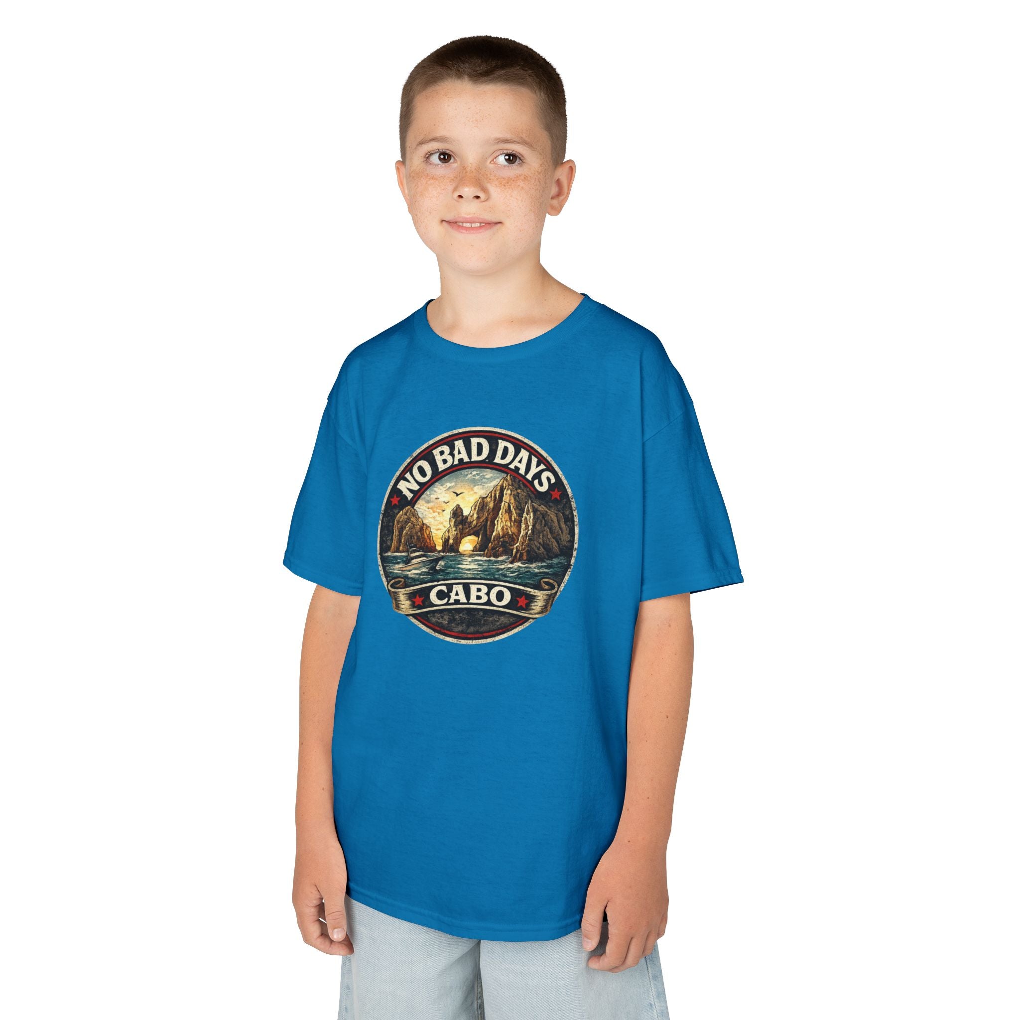 Kids Tee — 'No Bad Days' Cabo Surf Vintage Graphic