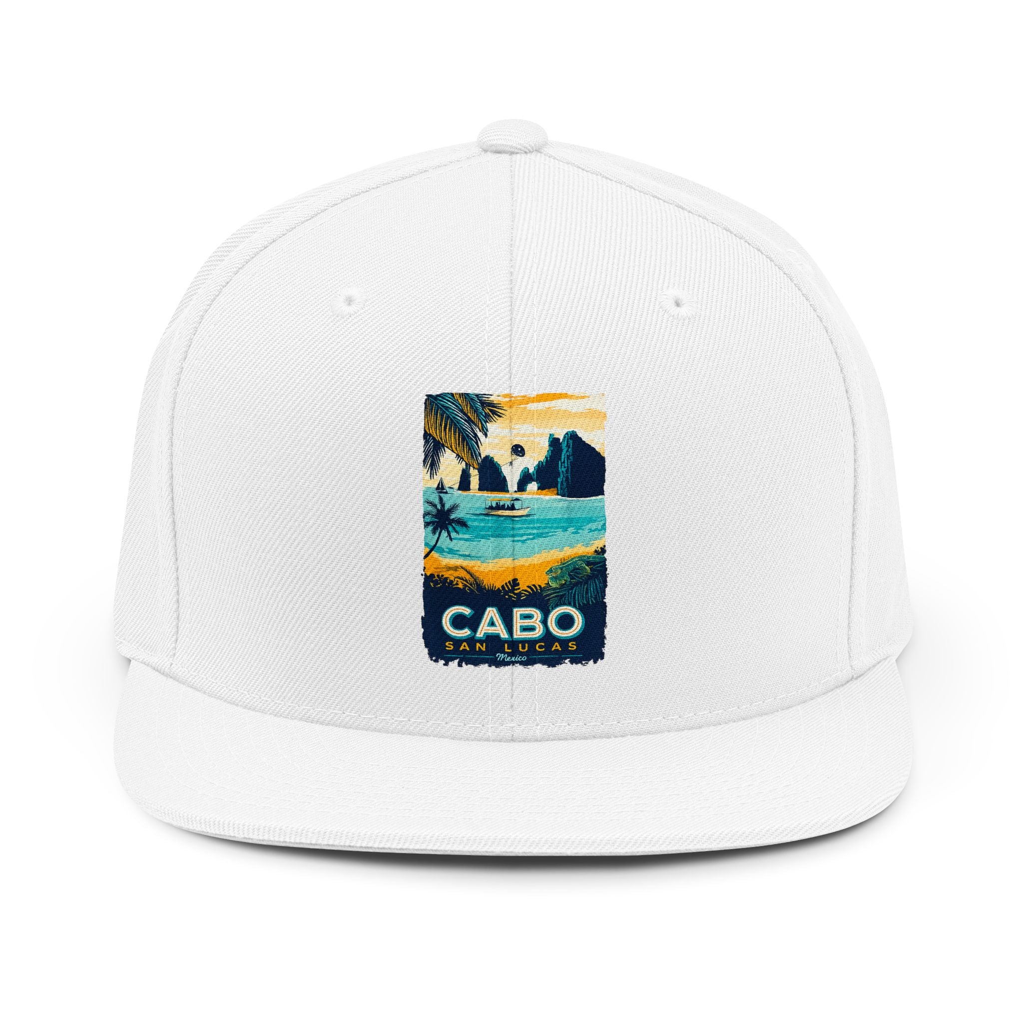 Cabo San Lucas Snapback Hat — Retro Beach Embroidered Trucker Cap
