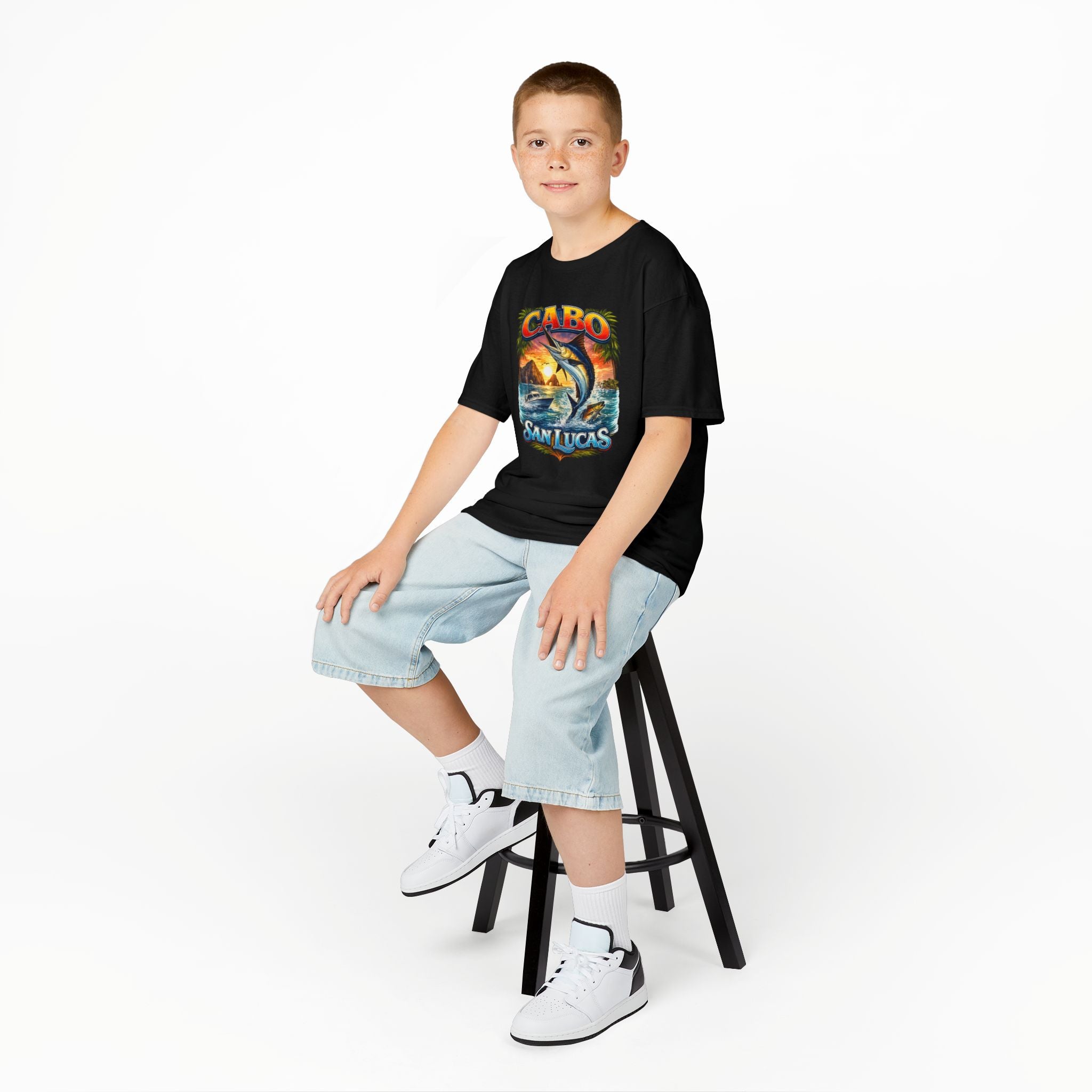 Kids T-Shirt - Cabo San Lucas Marlin Sunset Graphic