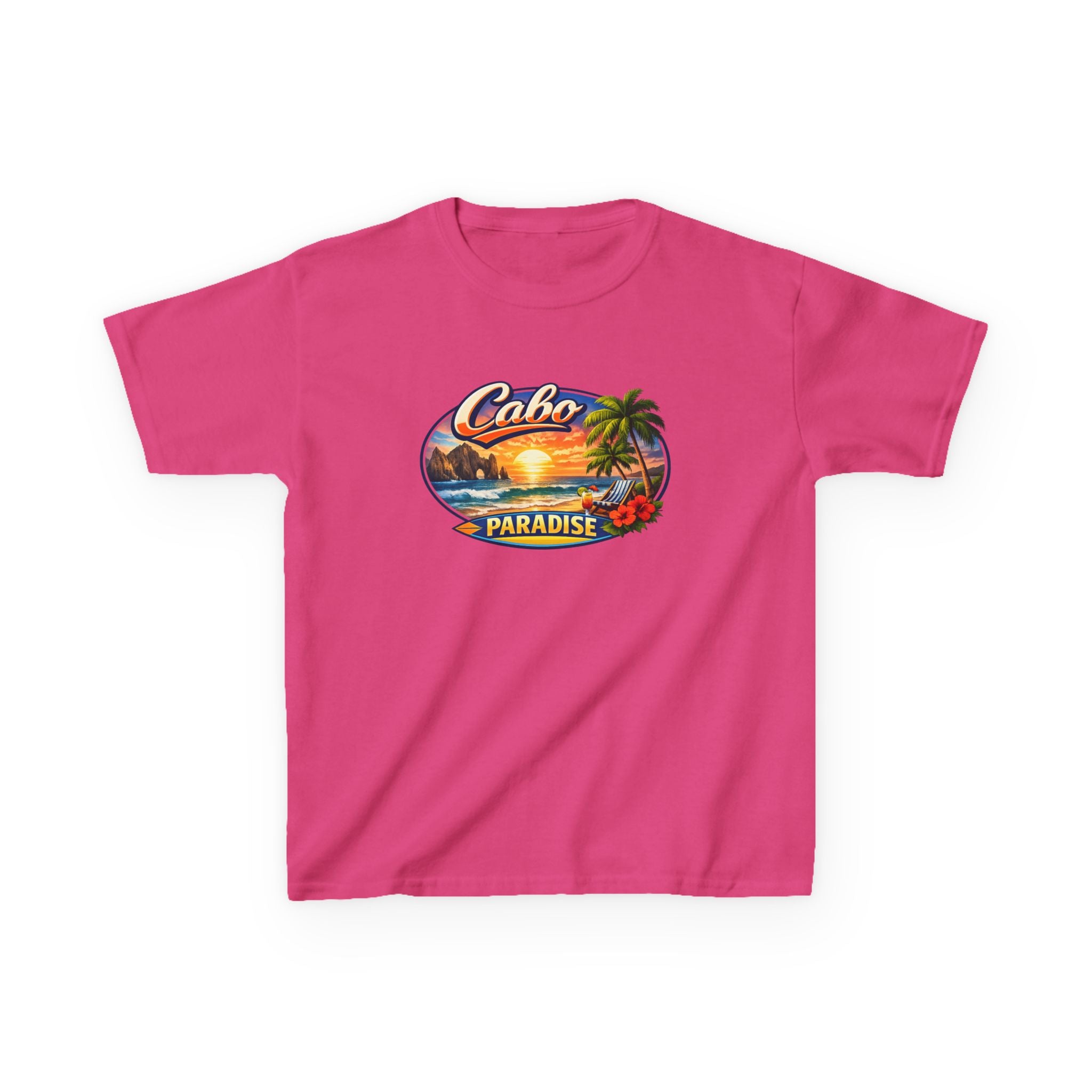 Kids Tee — "Cabo Paradise" Sunset Beach Graphic