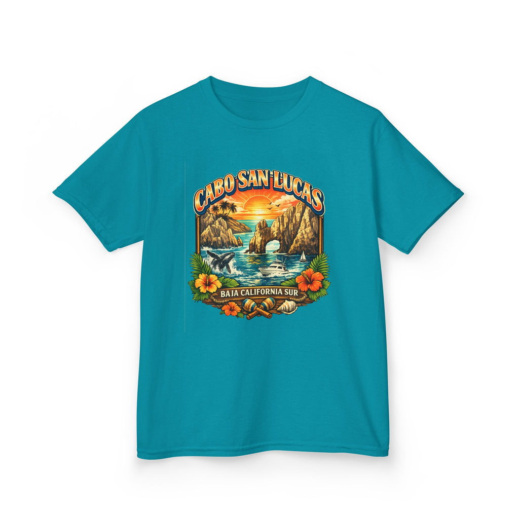 Kids Tee — "Cabo San Lucas" Sunset Tropical Beach Graphic