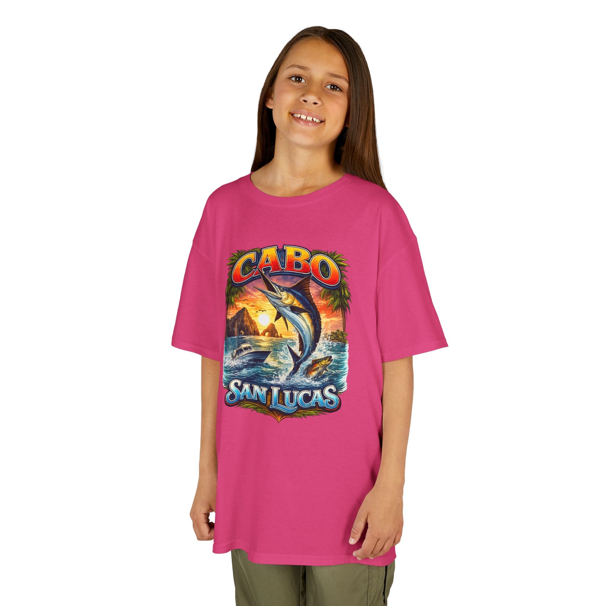Kids T-Shirt - Cabo San Lucas Marlin Sunset Graphic