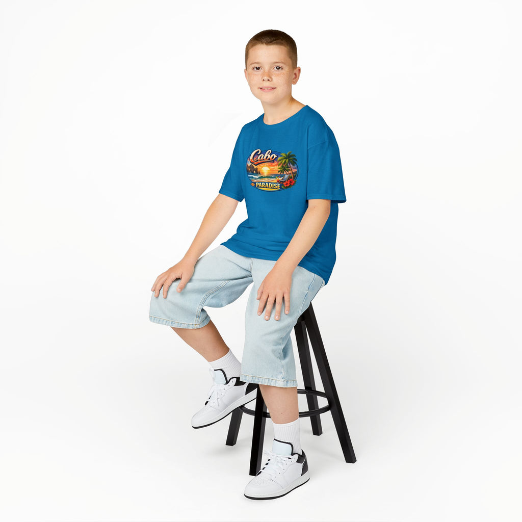 Kids Tee — "Cabo Paradise" Sunset Beach Graphic