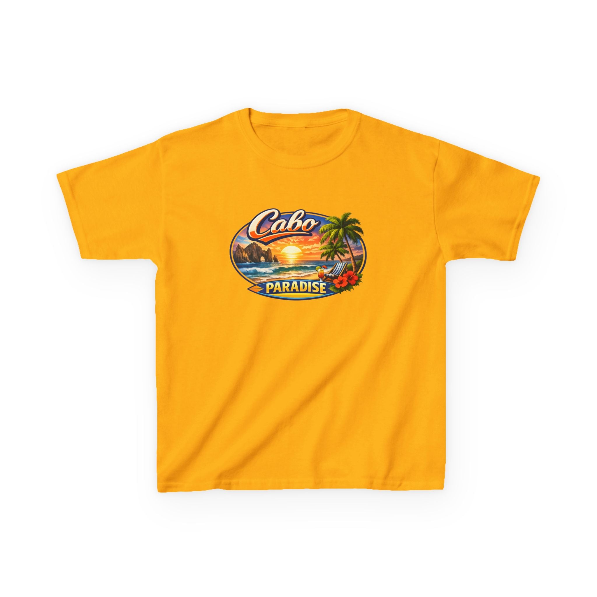 Kids Tee — "Cabo Paradise" Sunset Beach Graphic