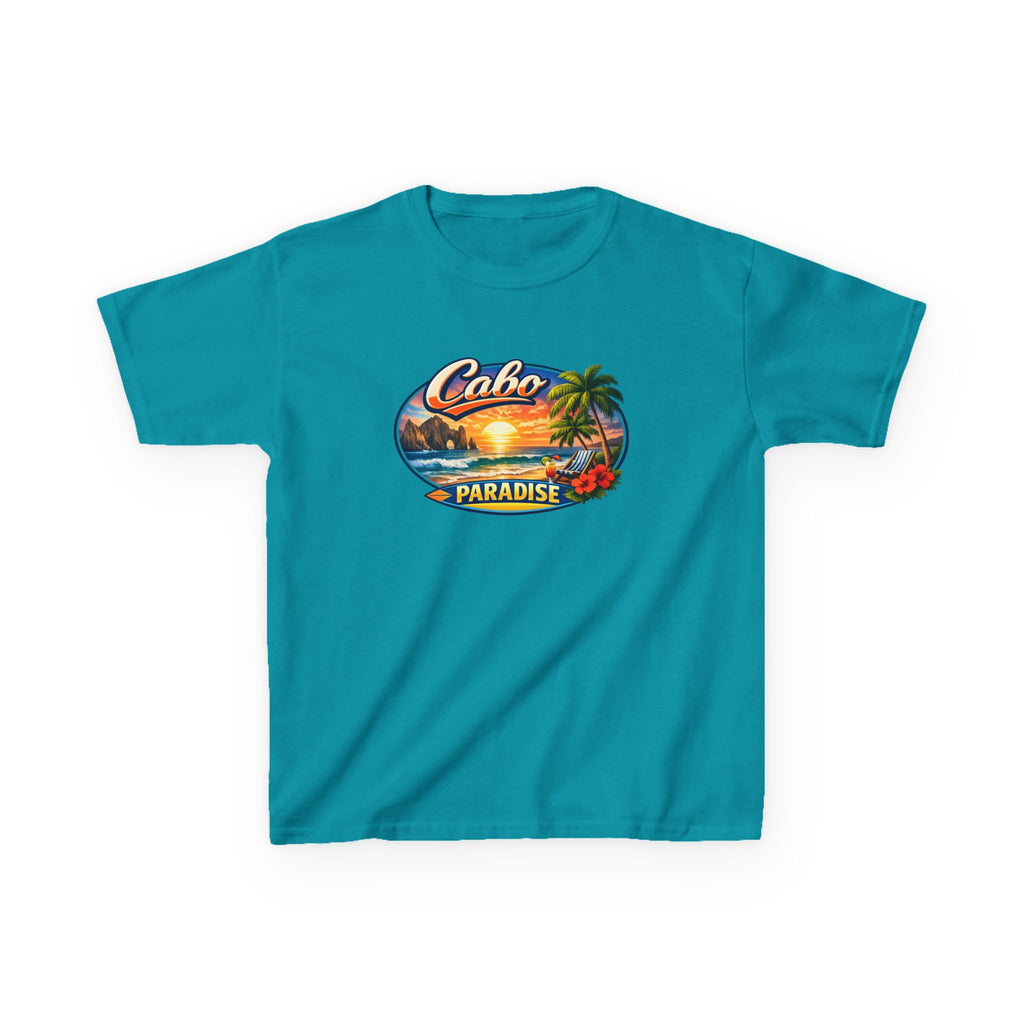 Kids Tee — "Cabo Paradise" Sunset Beach Graphic