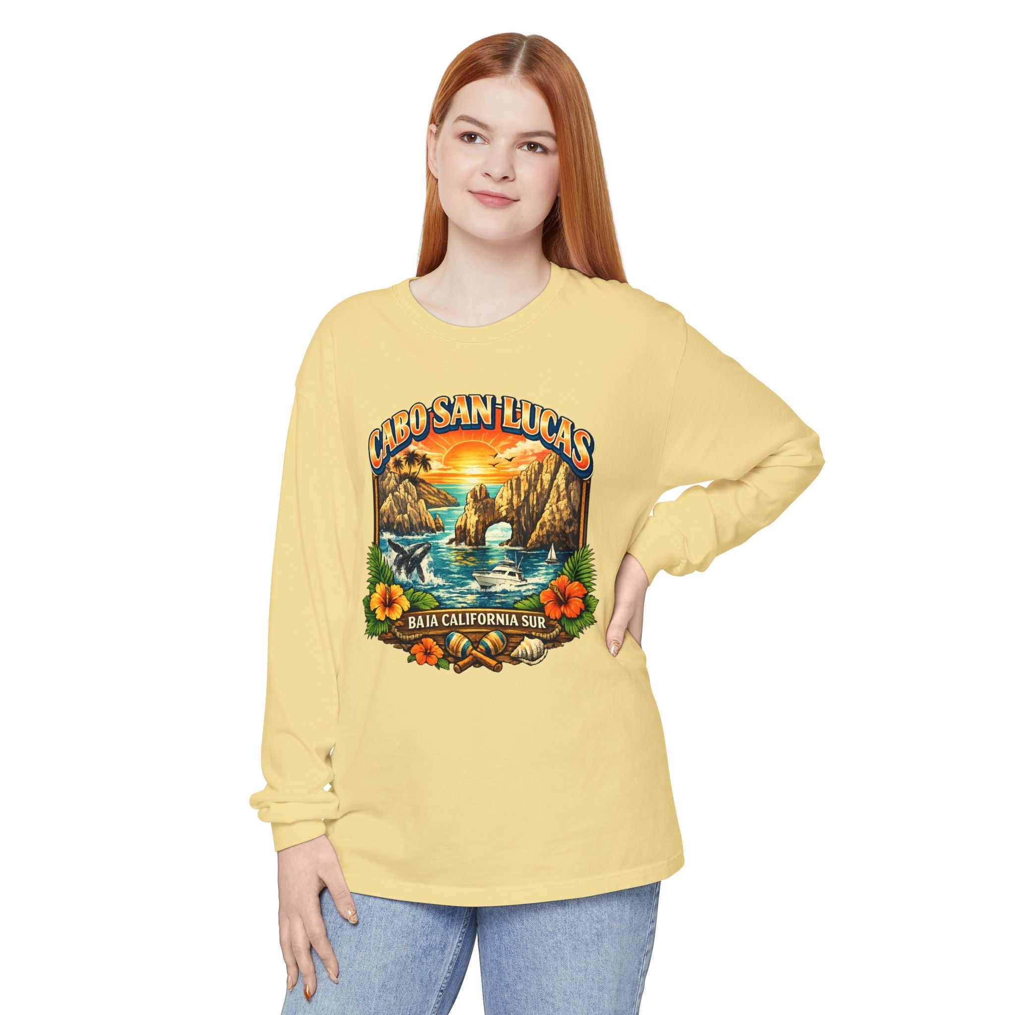 Cabo San Lucas Long Sleeve T-Shirt – Baja California Sun Beach Graphic