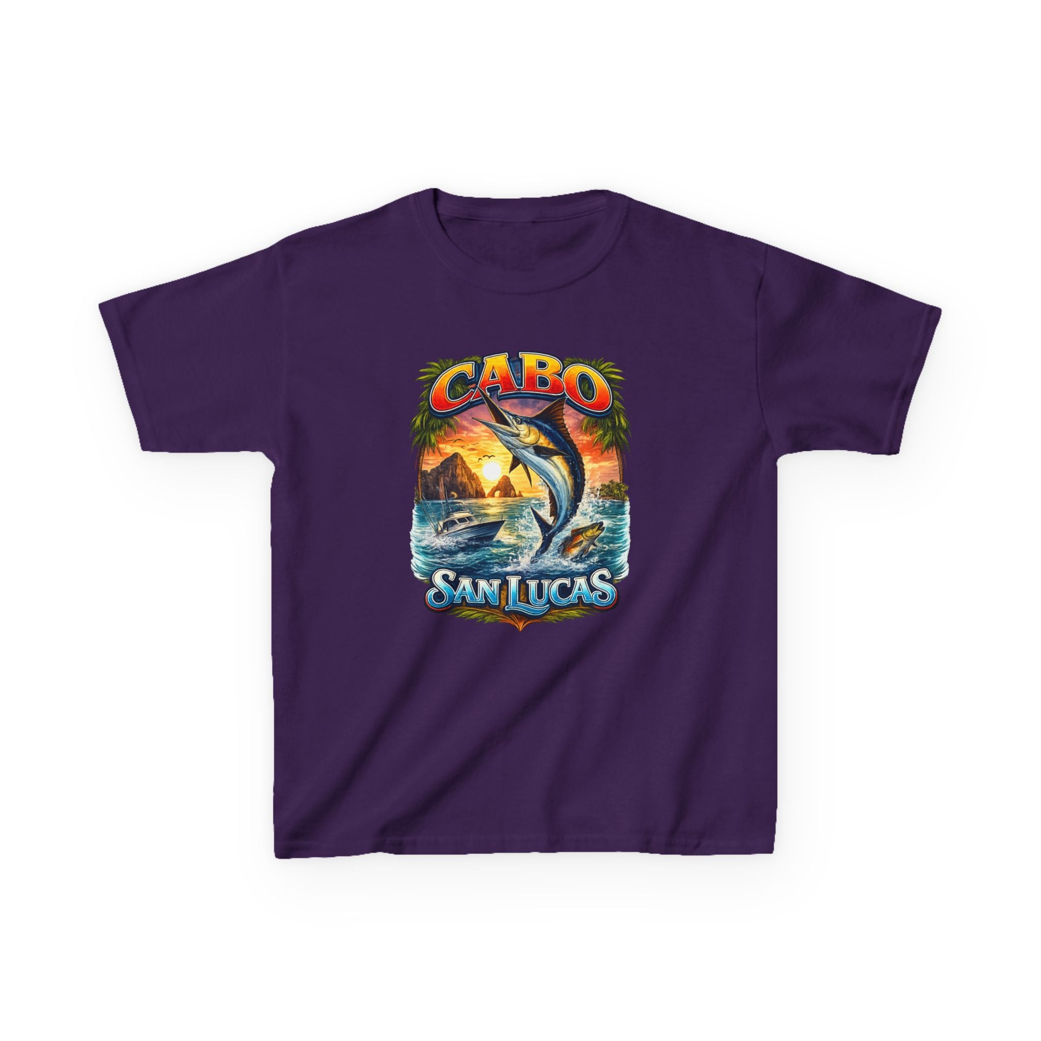 Kids T-Shirt - Cabo San Lucas Marlin Sunset Graphic