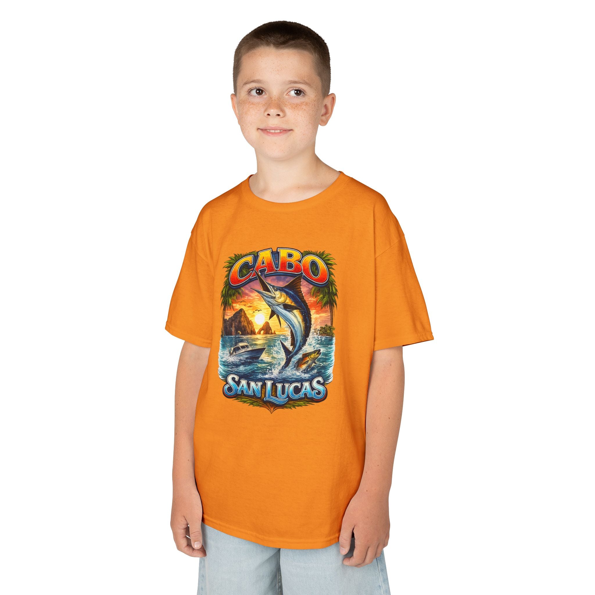 Kids T-Shirt - Cabo San Lucas Marlin Sunset Graphic
