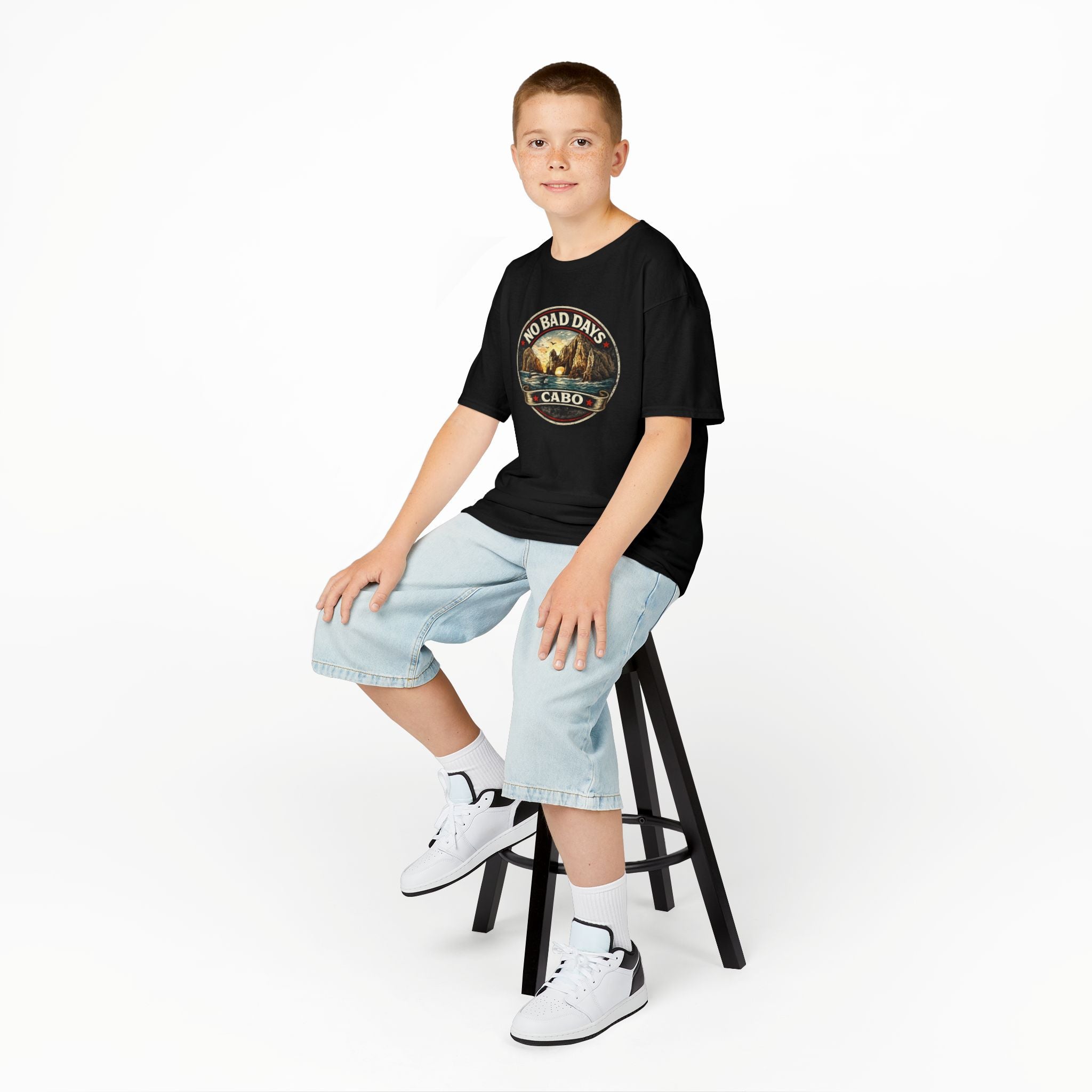 Kids Tee — 'No Bad Days' Cabo Surf Vintage Graphic