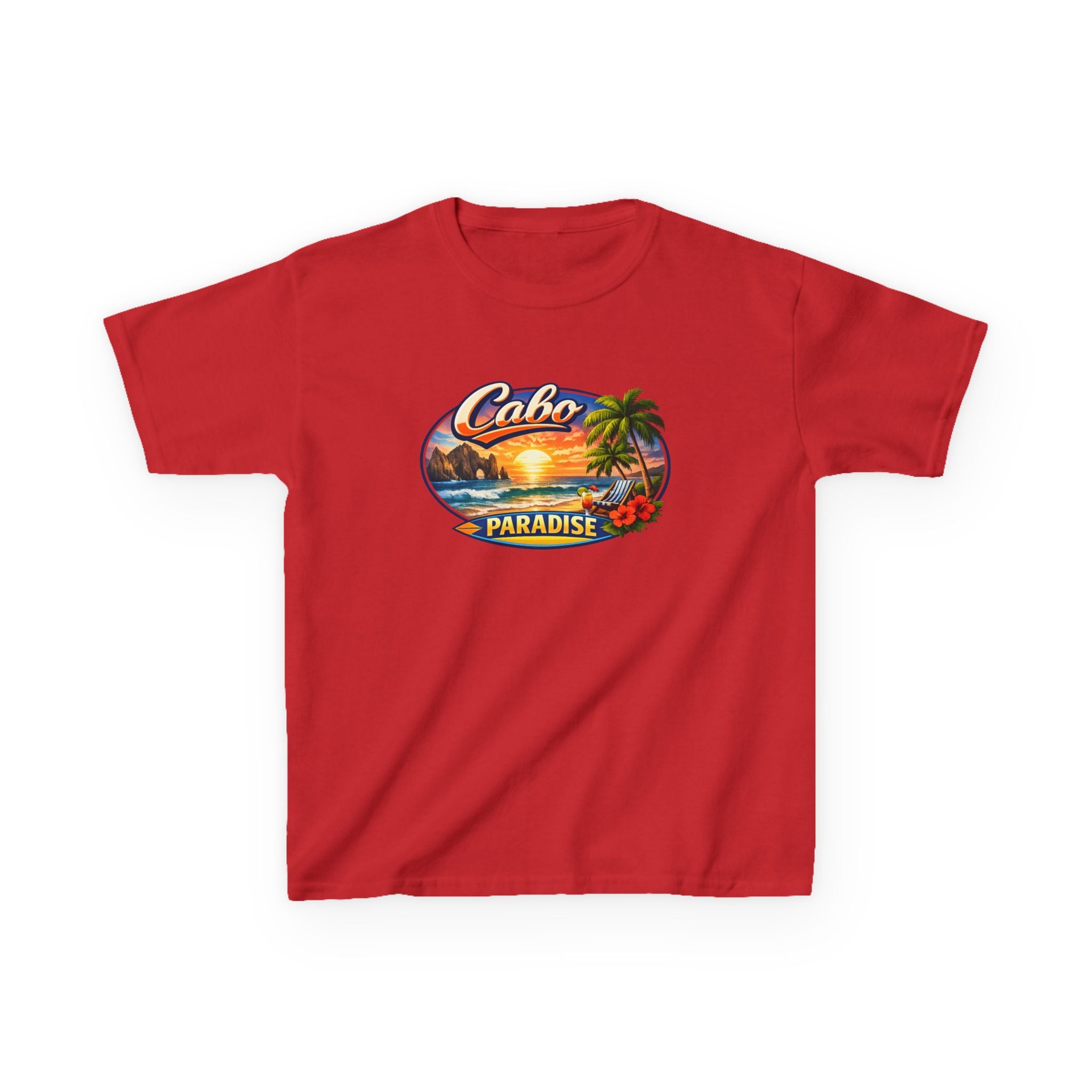 Kids Tee — "Cabo Paradise" Sunset Beach Graphic