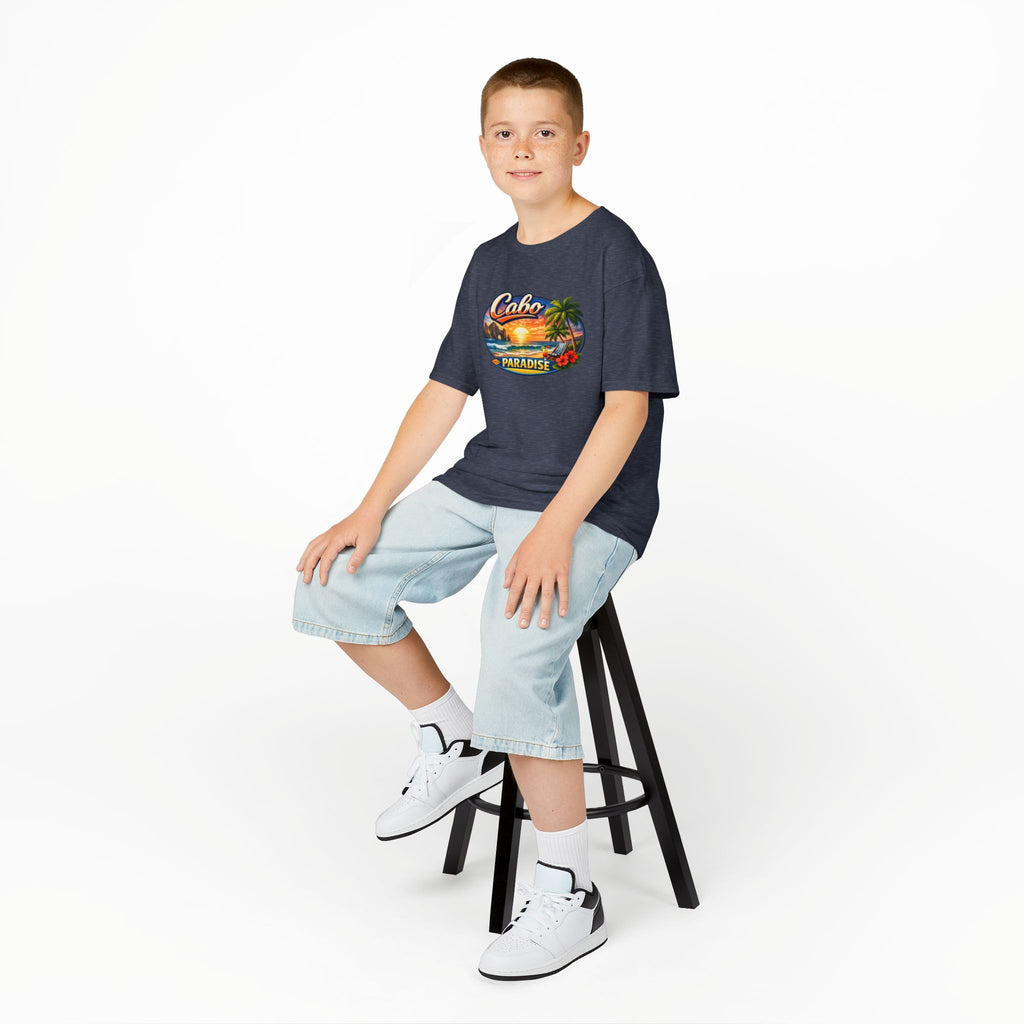 Kids Tee — "Cabo Paradise" Sunset Beach Graphic