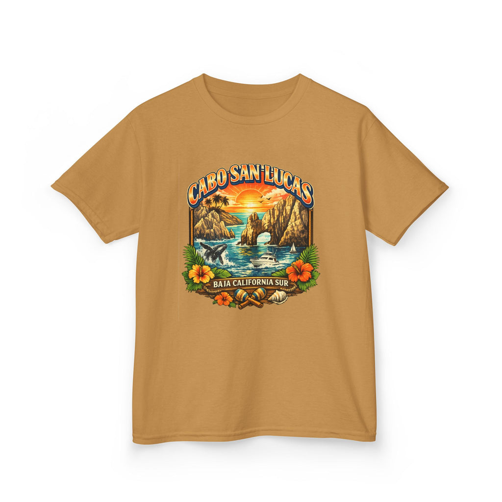 Kids Tee — "Cabo San Lucas" Sunset Tropical Beach Graphic
