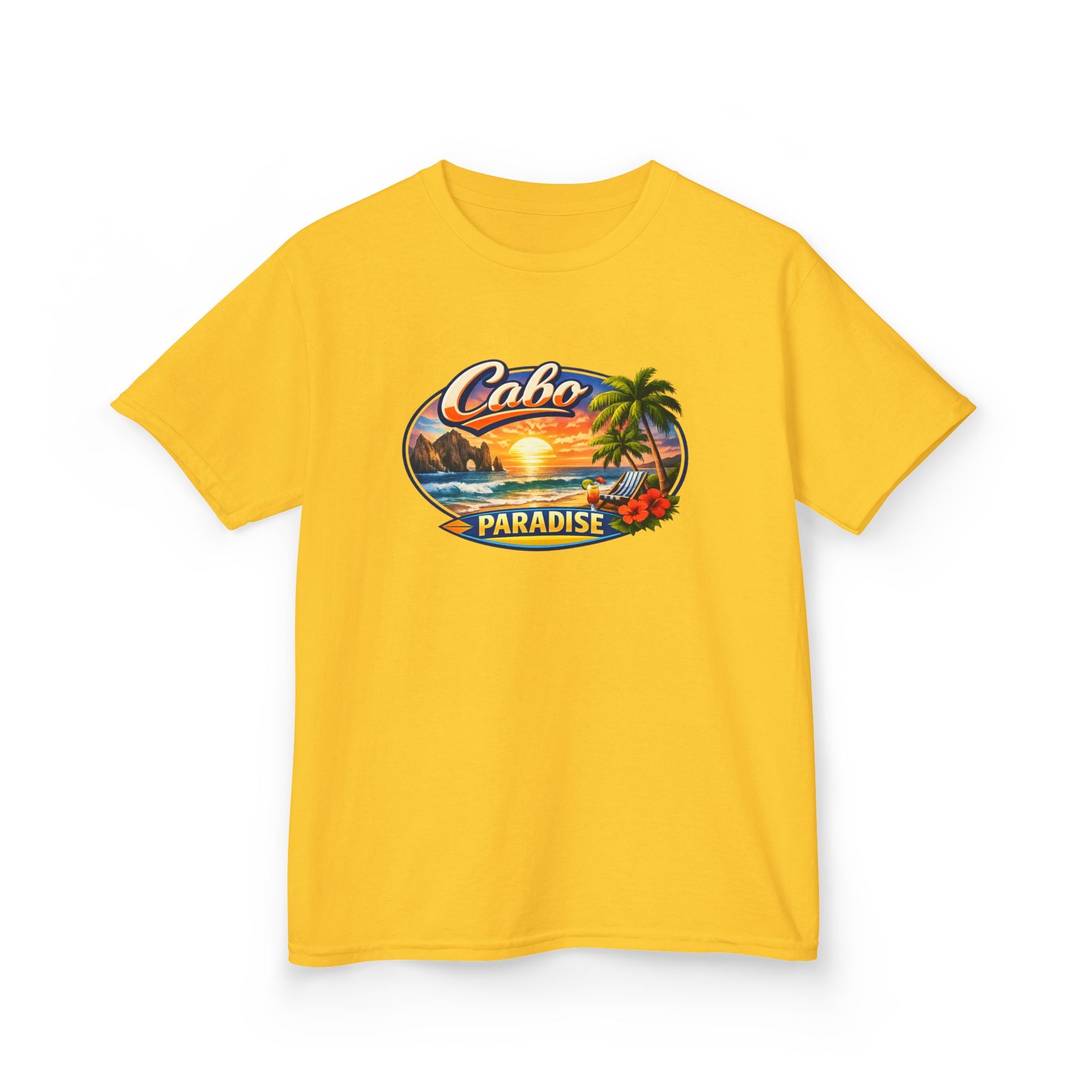 Kids Tee — "Cabo Paradise" Sunset Beach Graphic