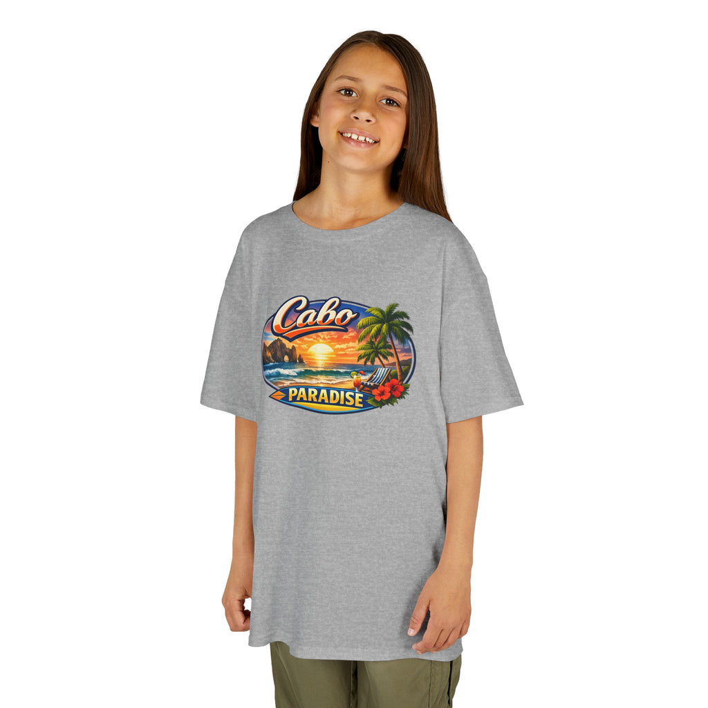 Kids Tee — "Cabo Paradise" Sunset Beach Graphic