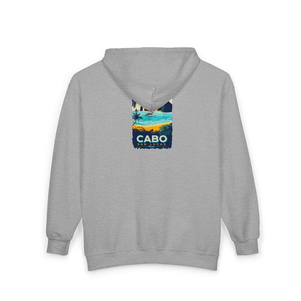 Cabo San Lucas Arch Zip Hoodie — Baja Beach Travel Pullover