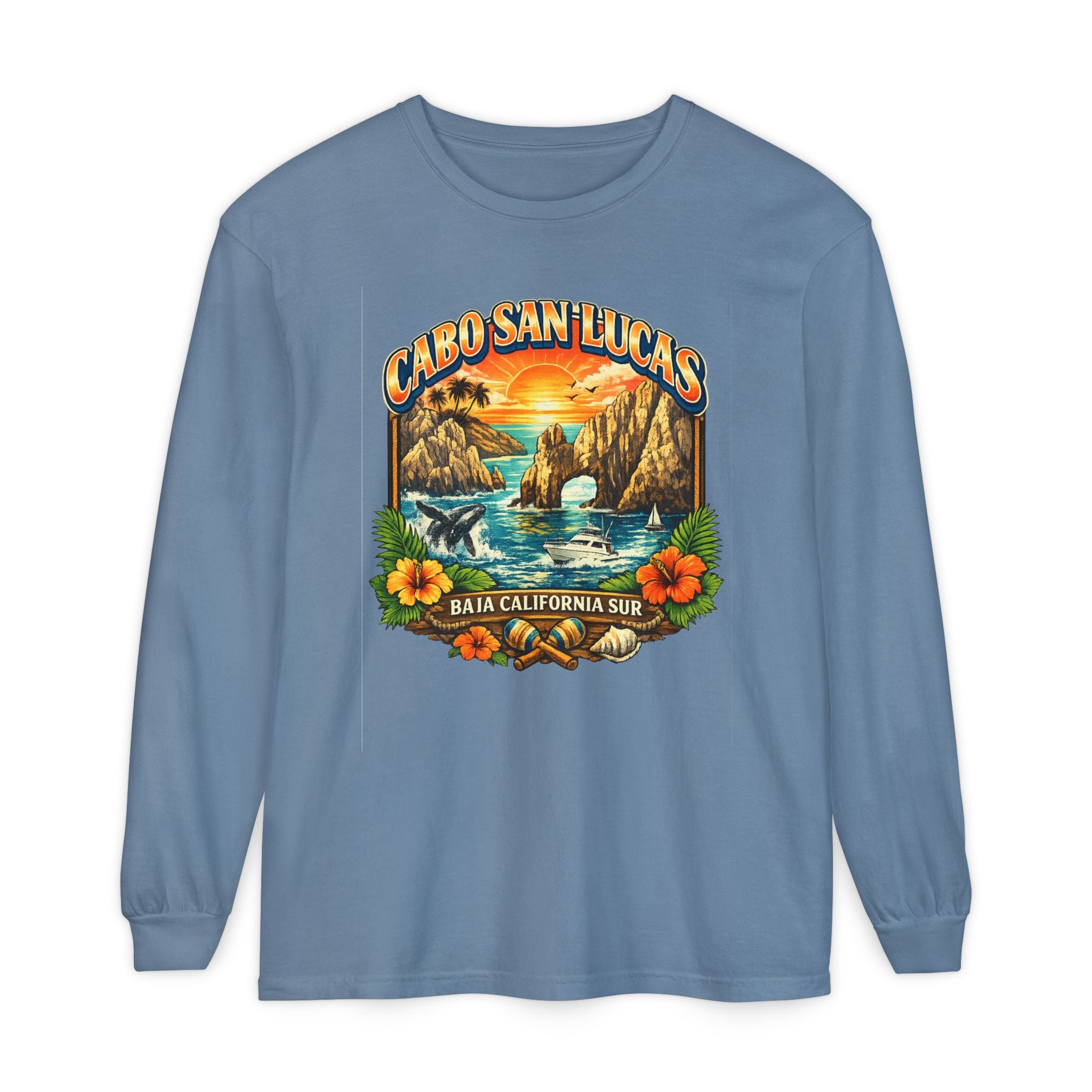 Cabo San Lucas Long Sleeve T-Shirt – Baja California Sun Beach Graphic