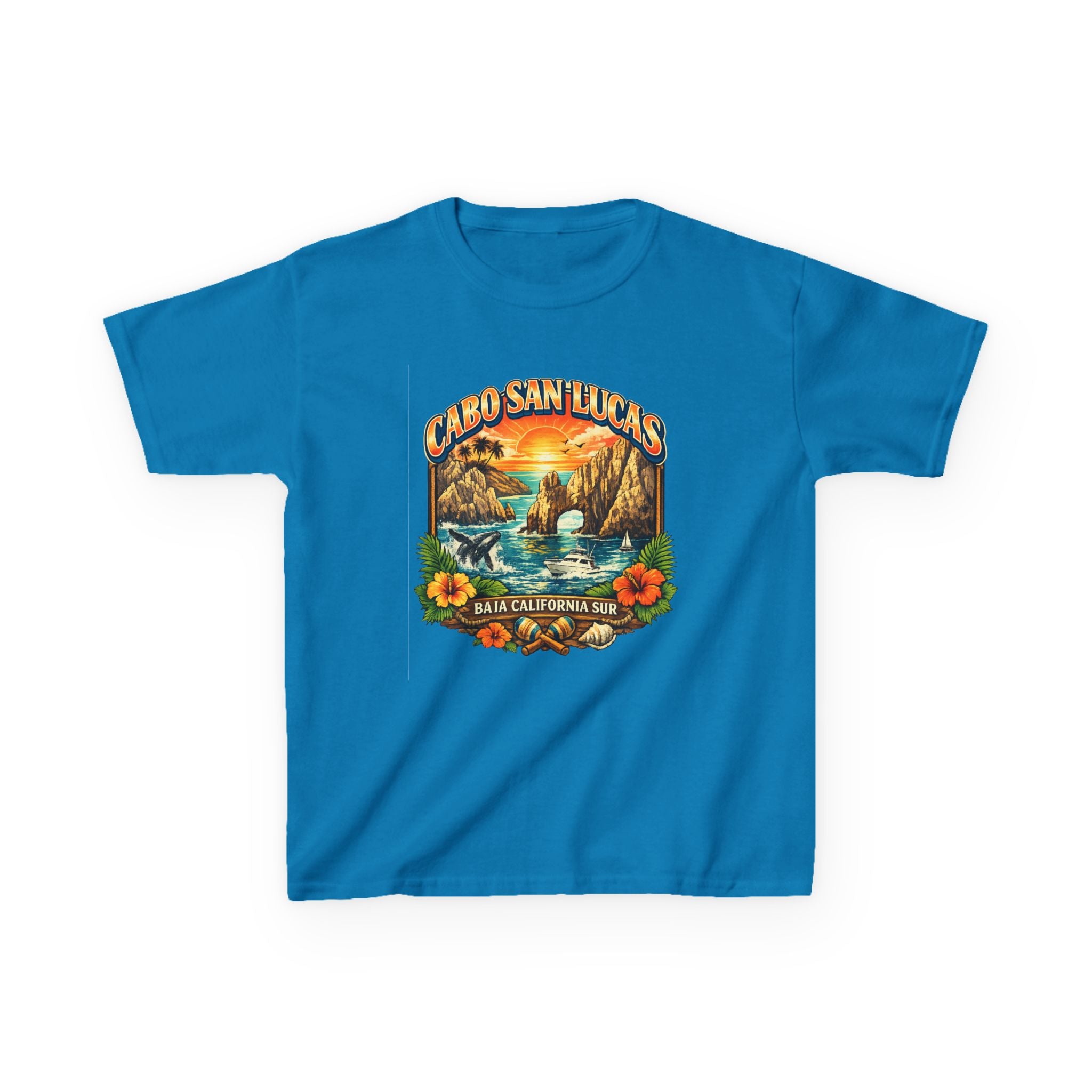 Kids Tee — "Cabo San Lucas" Sunset Tropical Beach Graphic