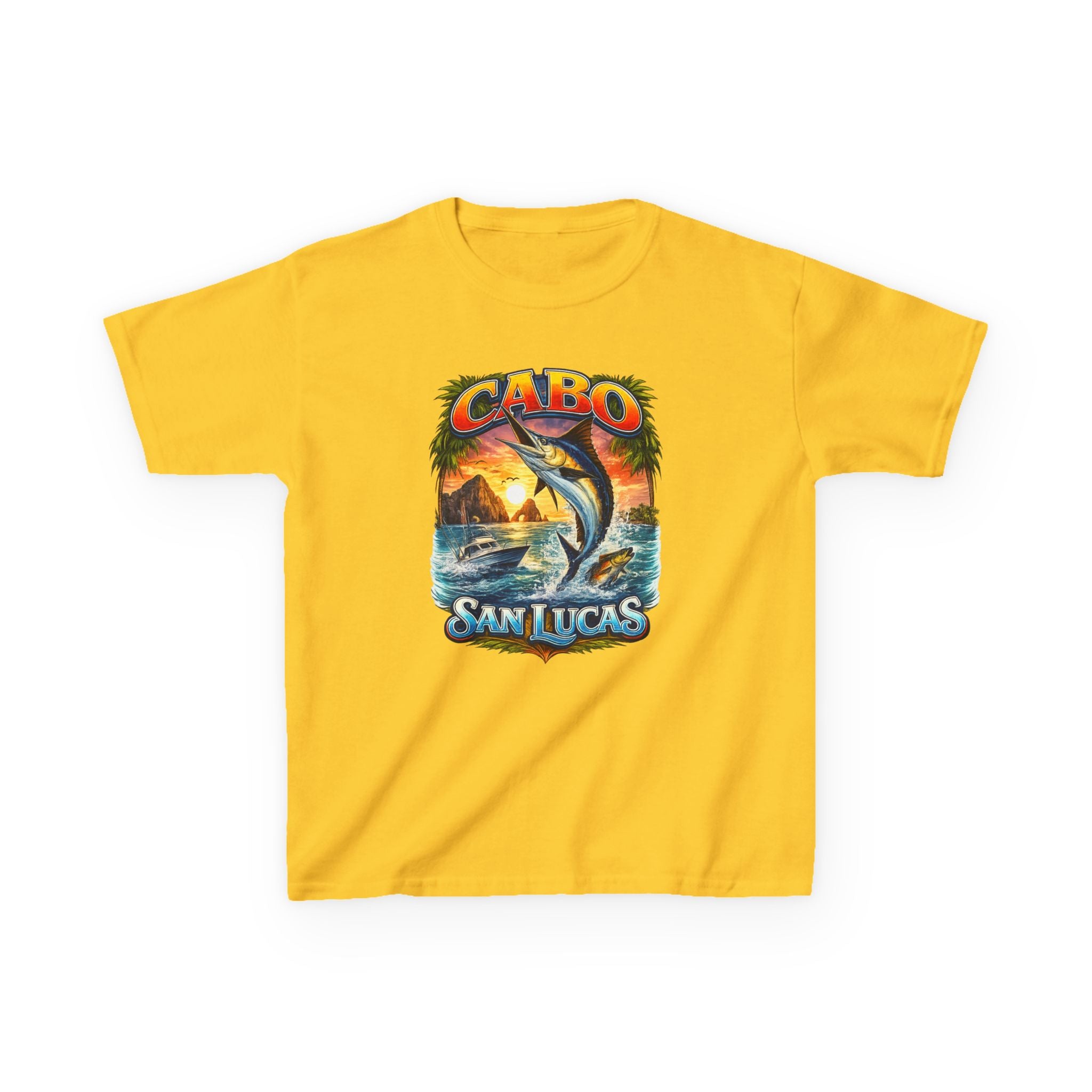 Kids T-Shirt - Cabo San Lucas Marlin Sunset Graphic