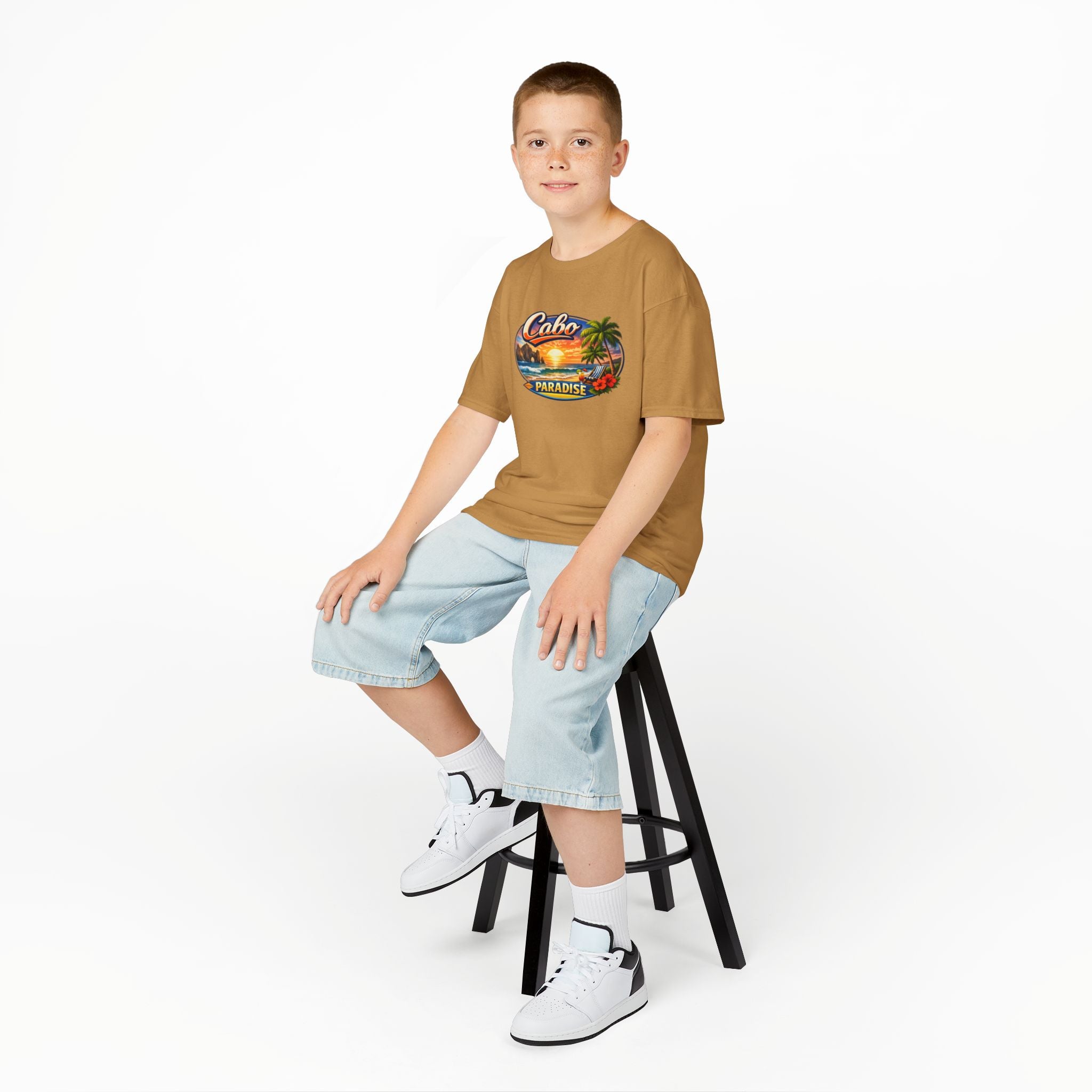 Kids Tee — "Cabo Paradise" Sunset Beach Graphic